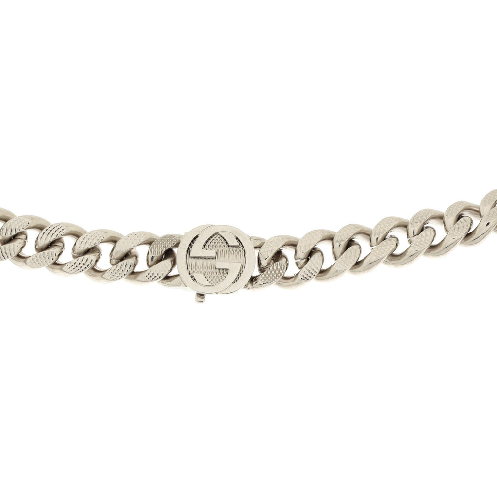 Logo Chain Choker Necklace Metal