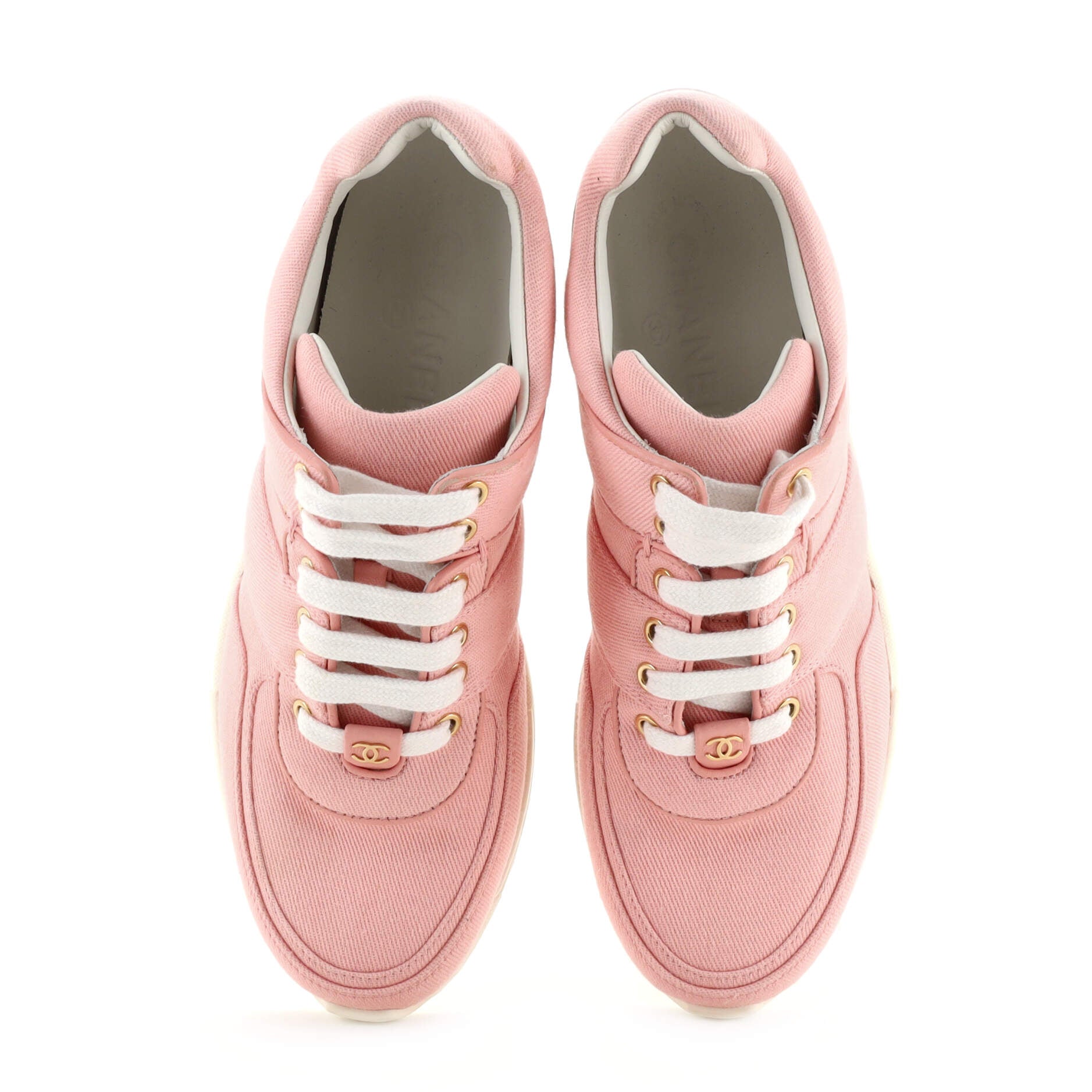 Women's CC Lace Up Sneakers Canvas with Leather