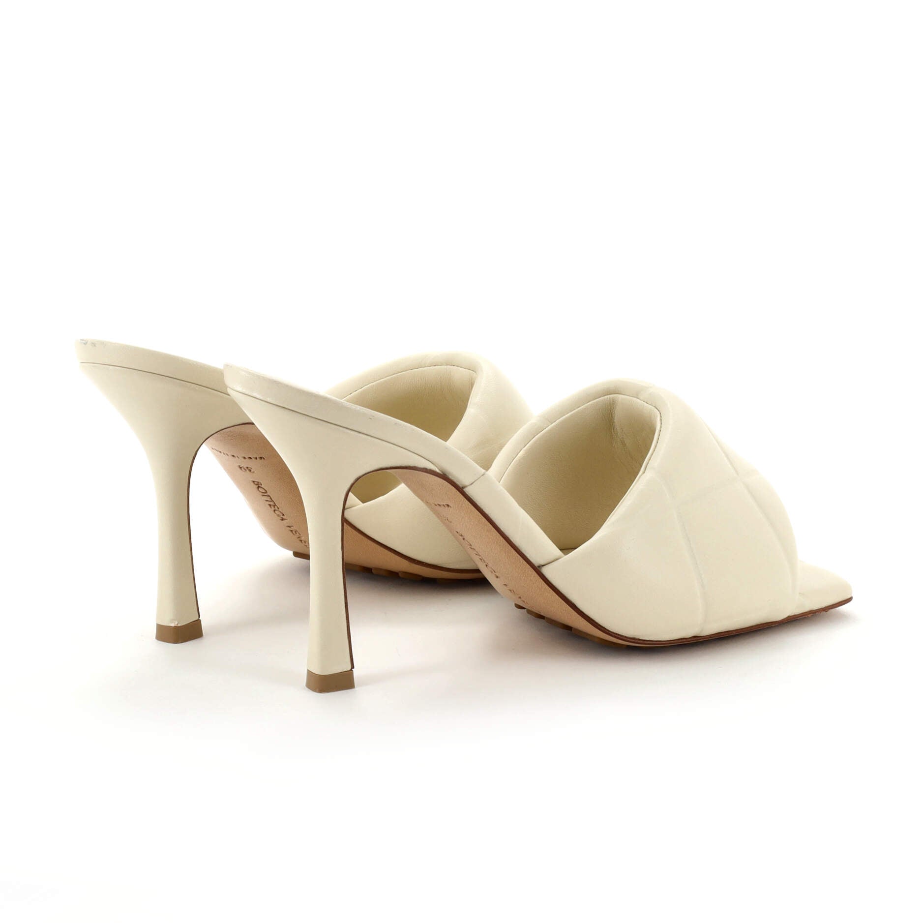 Women's Lido Heeled Sandals Quilted Embossed Leather