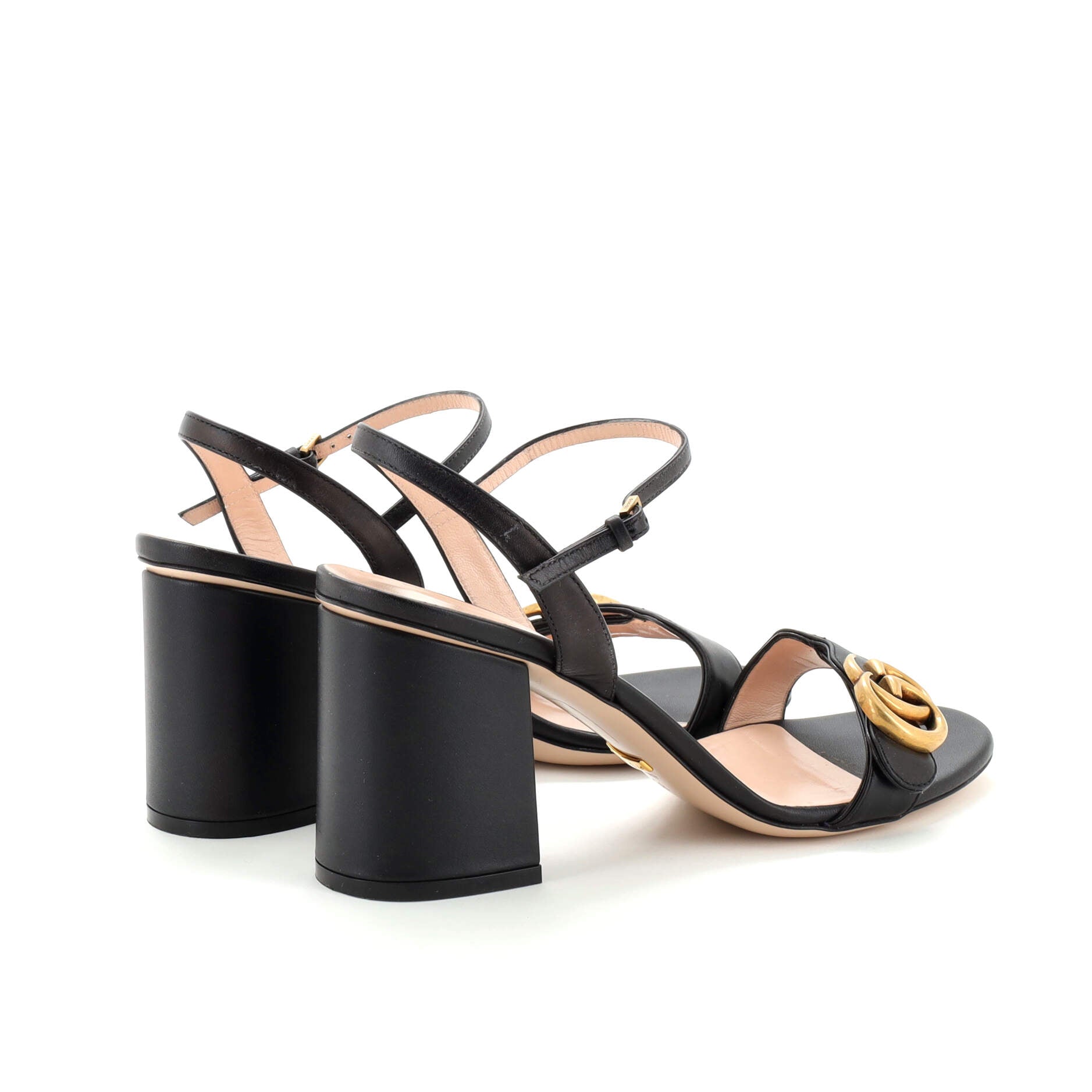 Women's GG Marmont Block Heel Sandals Leather
