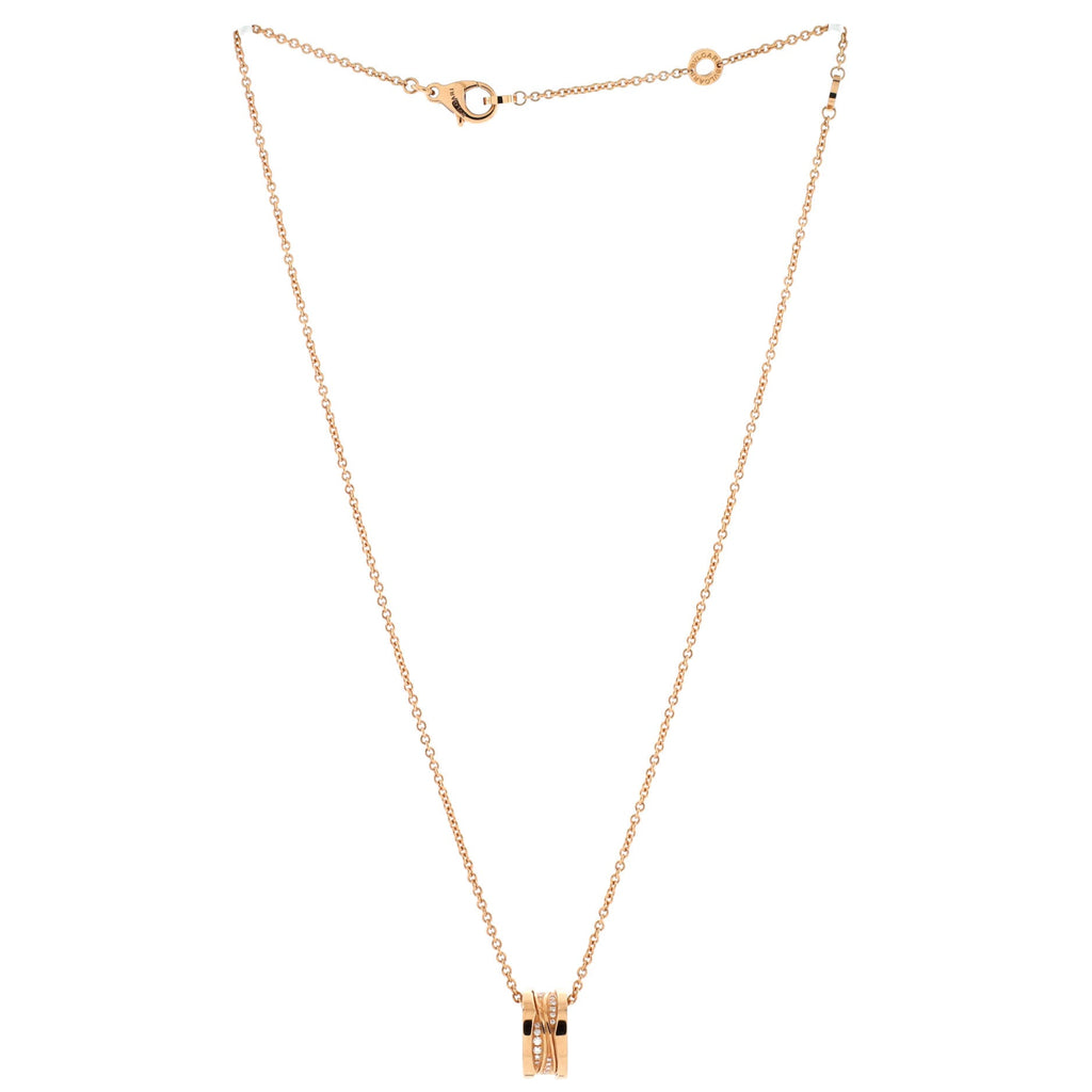 B.Zero1 Design Legend Zaha Hadid Pendant Necklace 18K Rose Gold with Diamonds