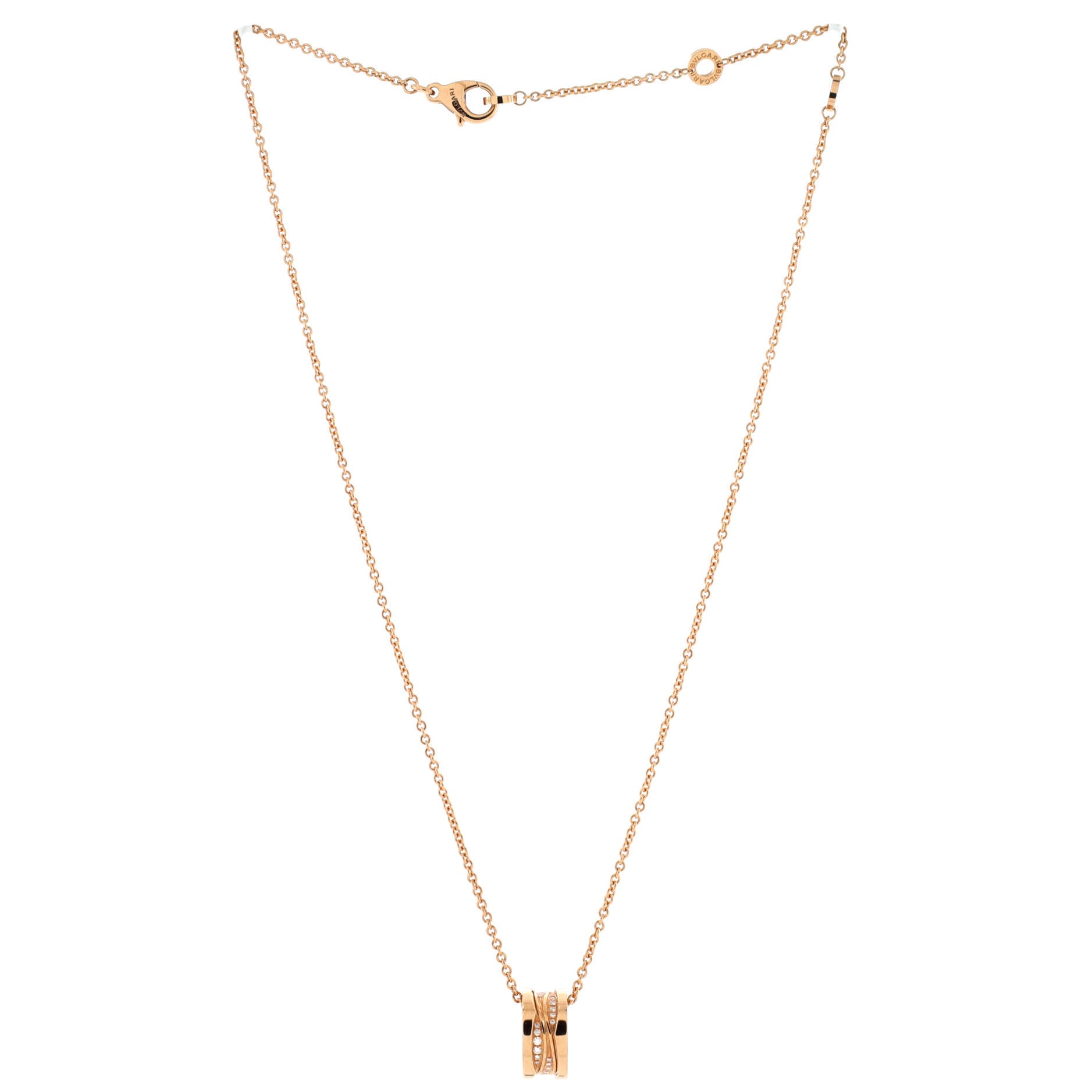 B.Zero1 Design Legend Zaha Hadid Pendant Necklace 18K Rose Gold with Diamonds