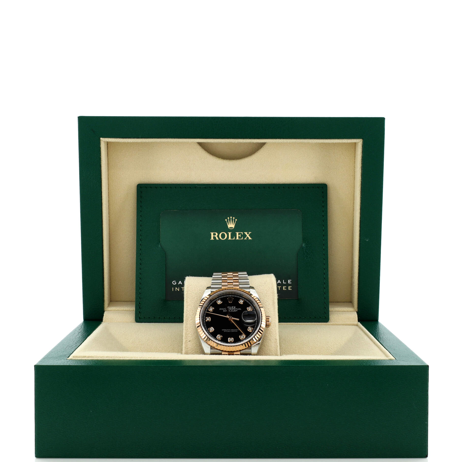 Oyster Perpetual Datejust Automatic Watch Stainless Steel and Rose Gold with Diamond Markers 36
