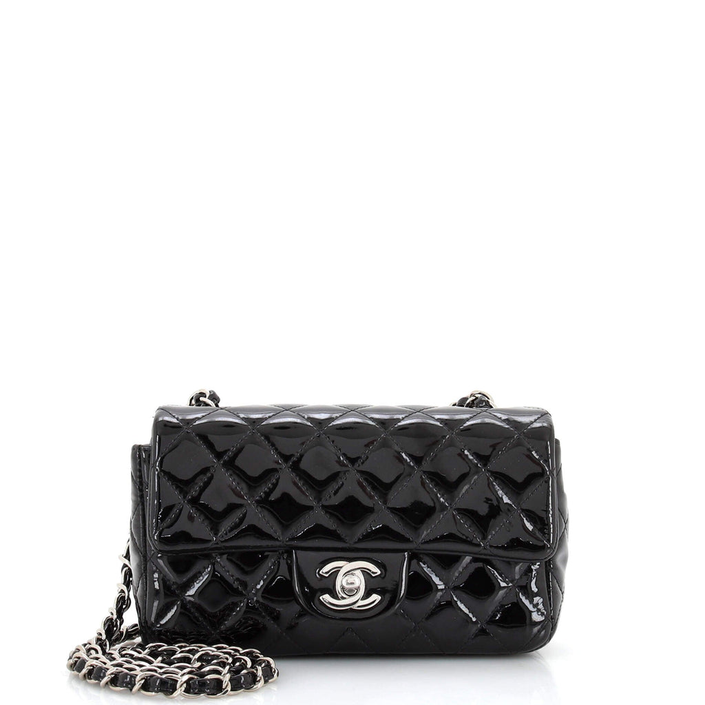 Classic Single Flap Bag Quilted Patent Mini