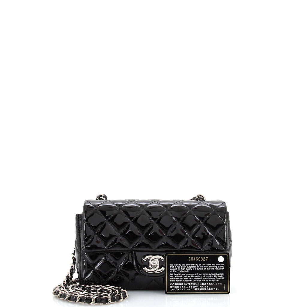 Classic Single Flap Bag Quilted Patent Mini