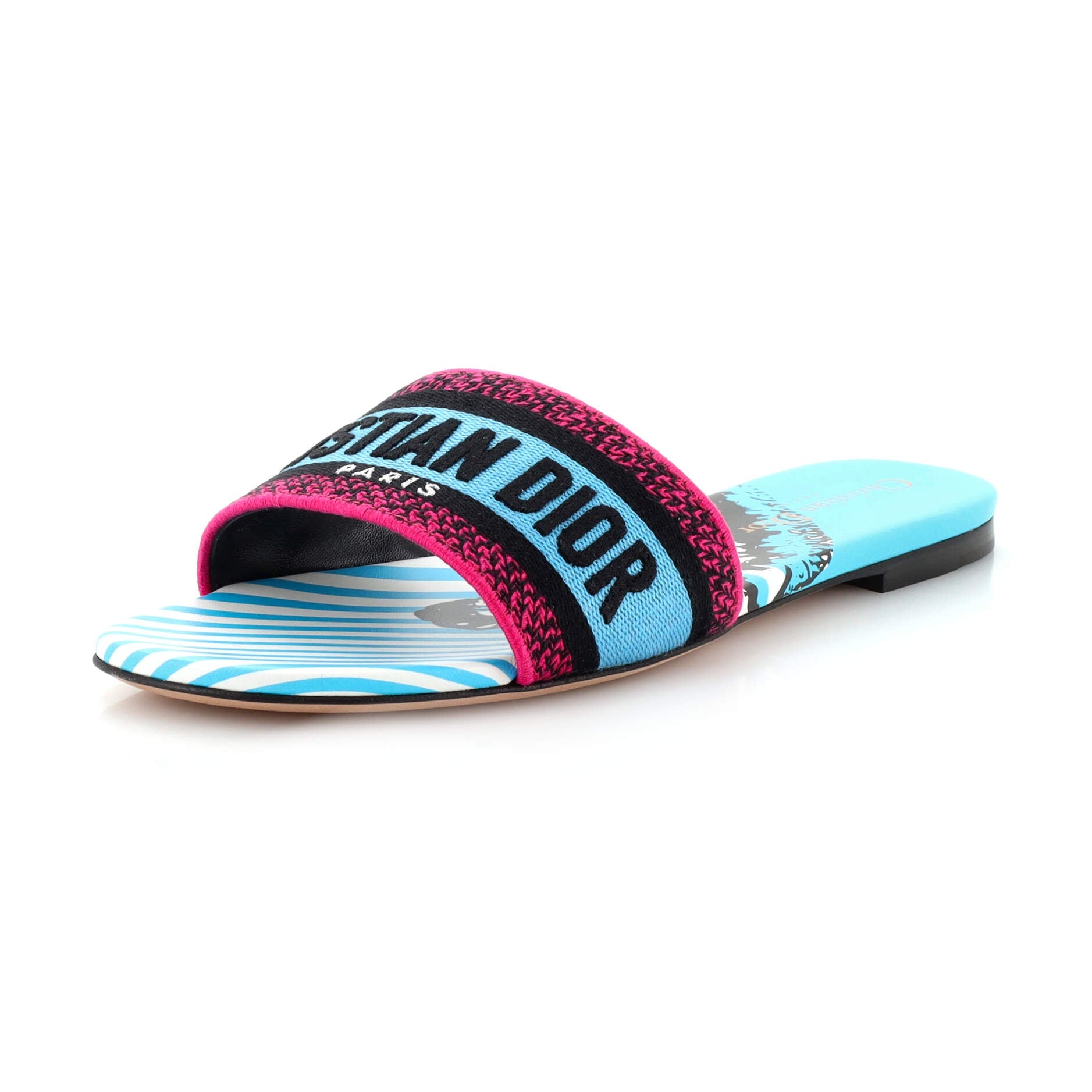 Women's Dway Flat Sandals Embroidered Canvas