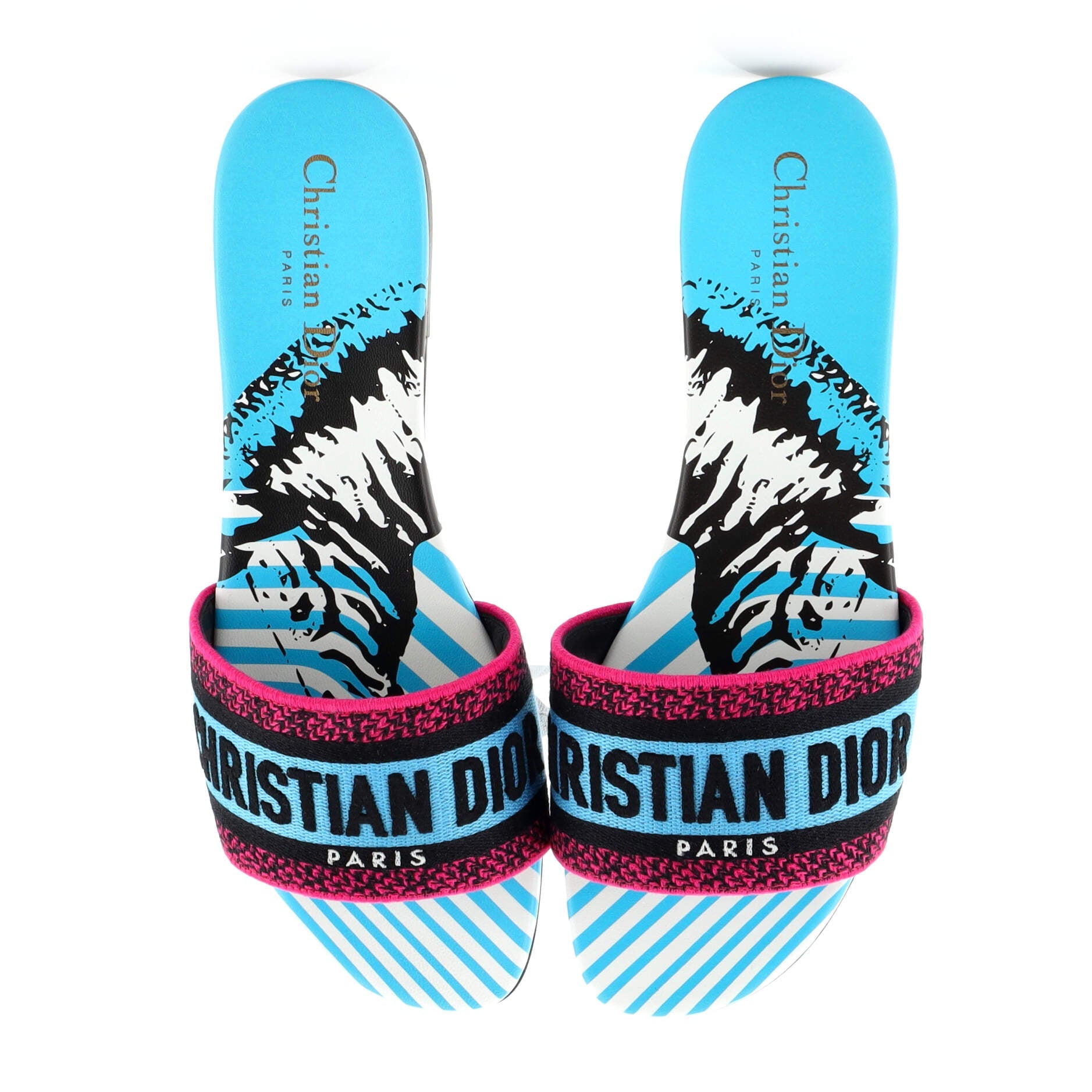 Women's Dway Flat Sandals Embroidered Canvas