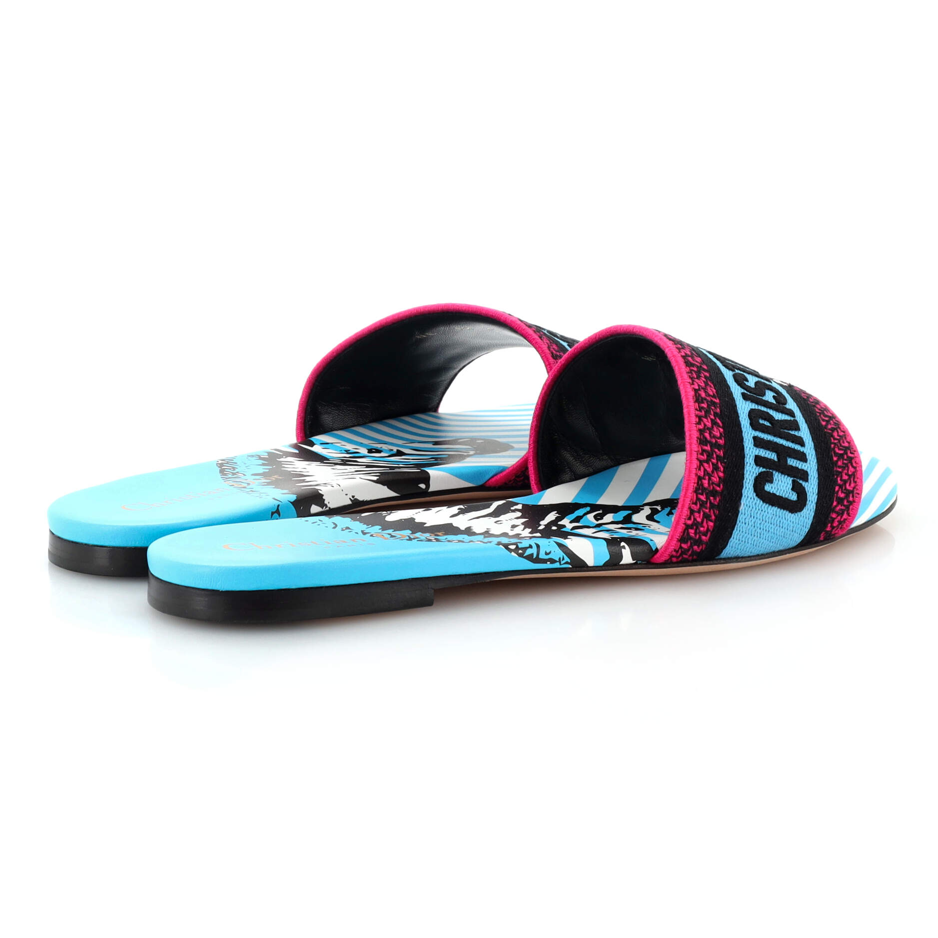 Women's Dway Flat Sandals Embroidered Canvas