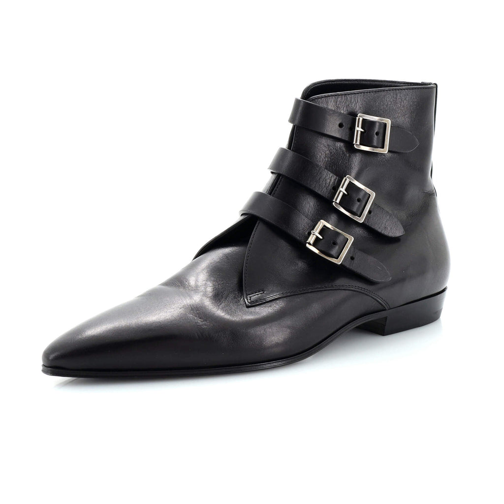 Men's Goth Buckle Boots Leather