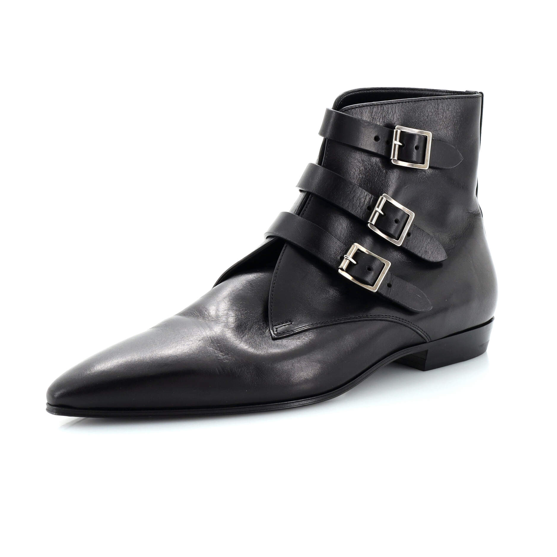 Men's Goth Buckle Boots Leather