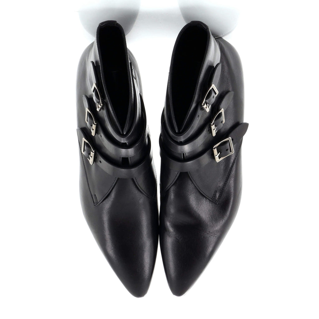 Men's Goth Buckle Boots Leather