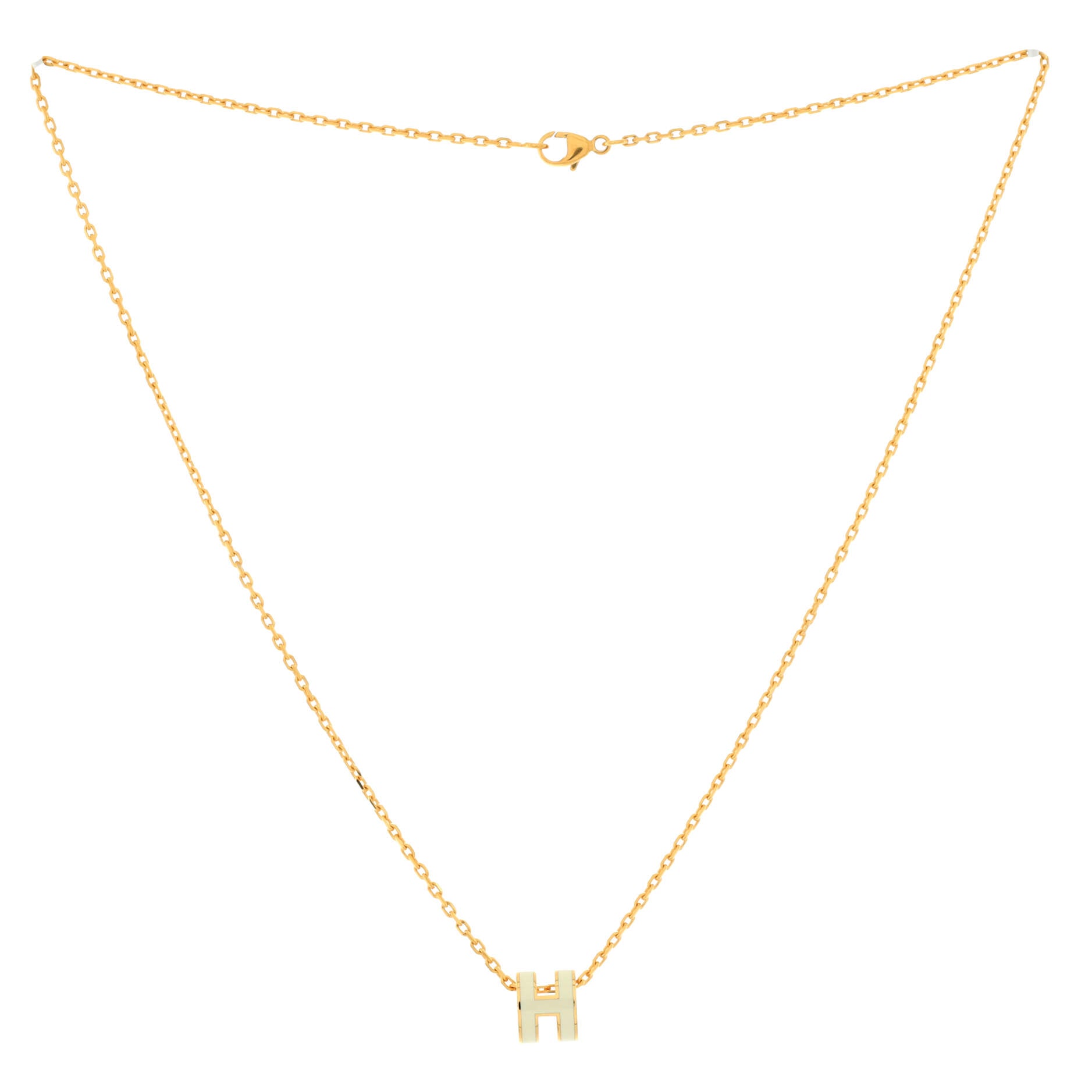 Pop H Pendant Chain Necklace Metal and Enamel Mini