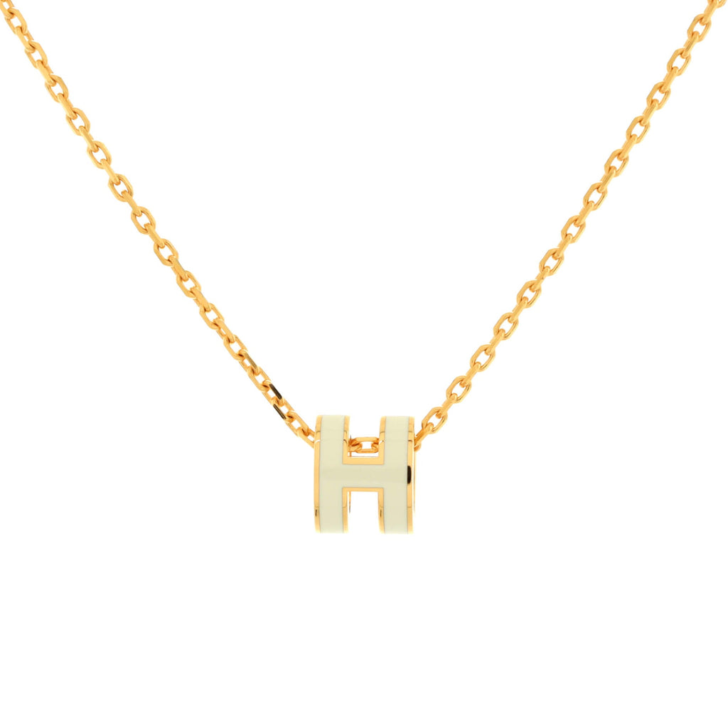 Pop H Pendant Chain Necklace Metal and Enamel Mini