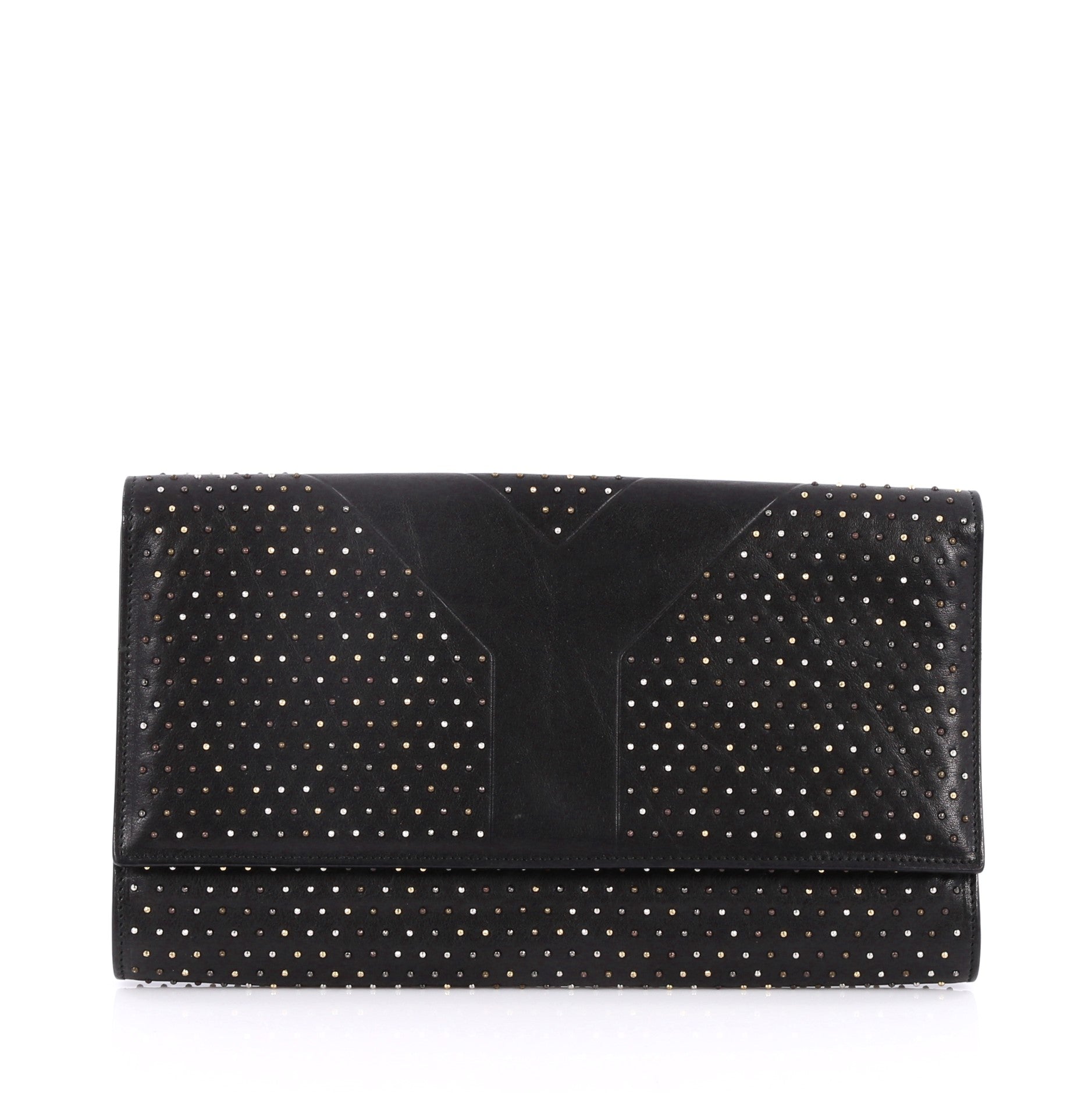 Y Clutch Studded Leather Medium