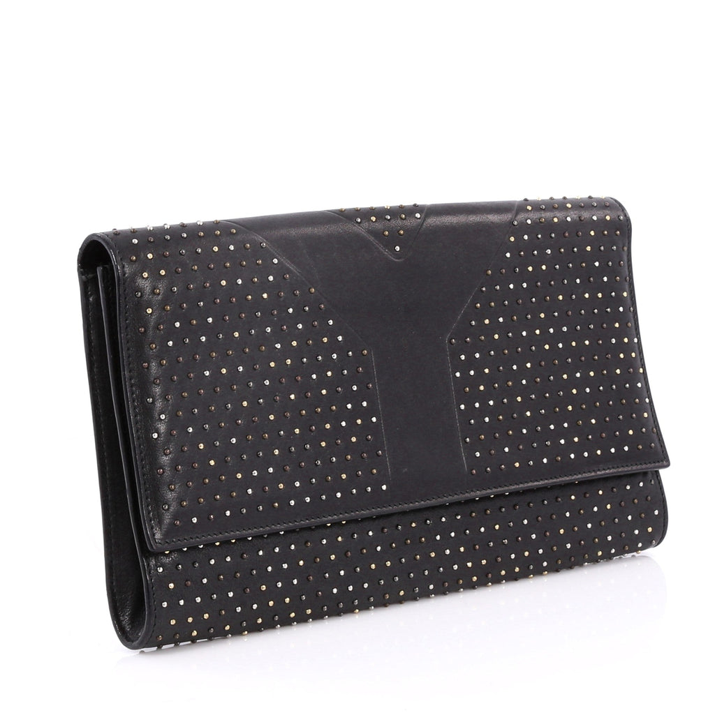 Y Clutch Studded Leather Medium