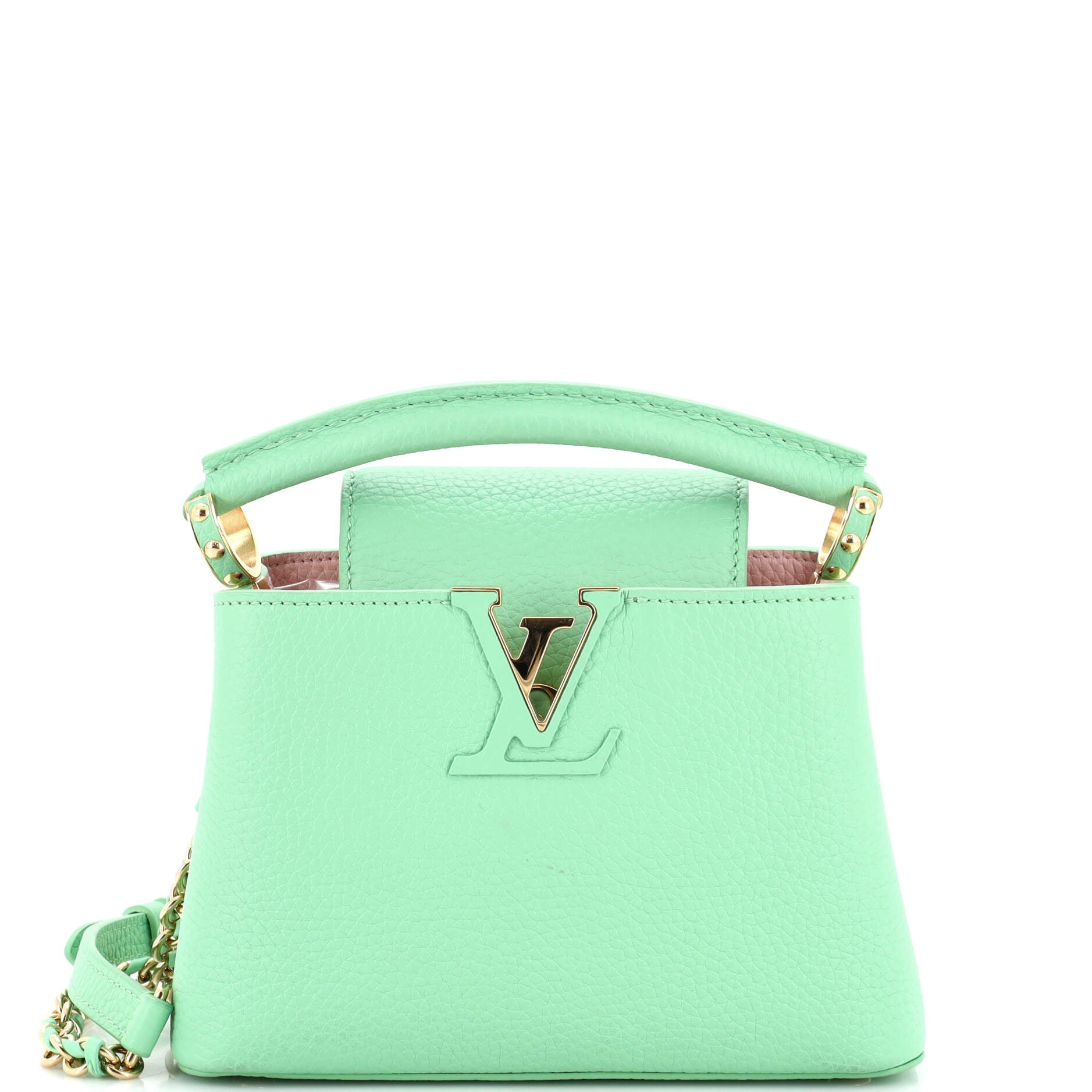 Braided Chain Capucines Bag Taurillon Leather Mini