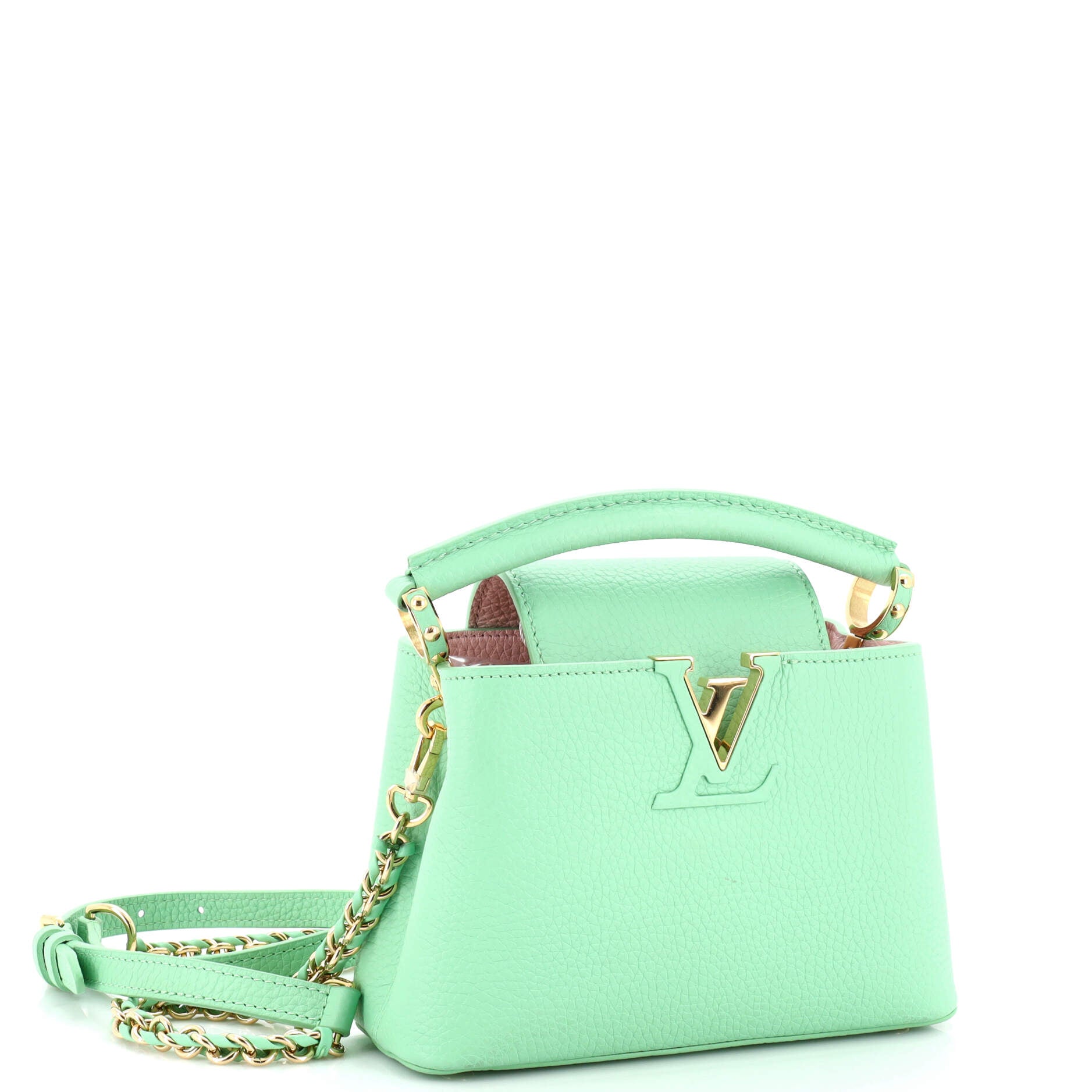 Braided Chain Capucines Bag Taurillon Leather Mini