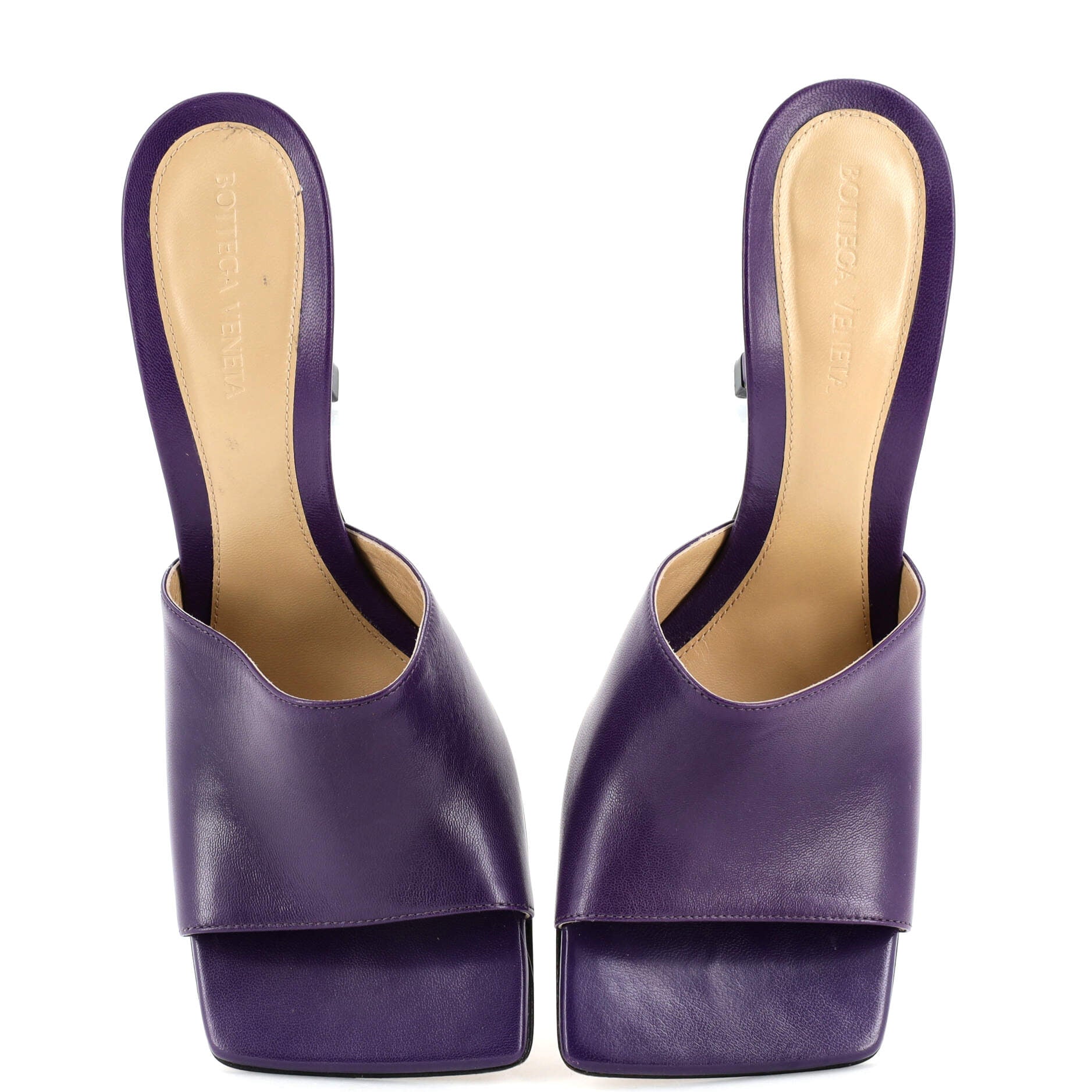 Women's Stretch Mule Heeled Sandals Leather