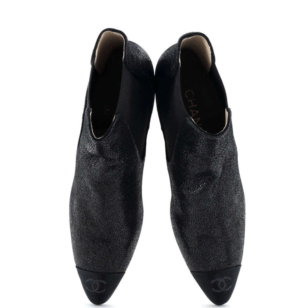 Women's Cap Toe Ankle Boots Iridescent Calfskin