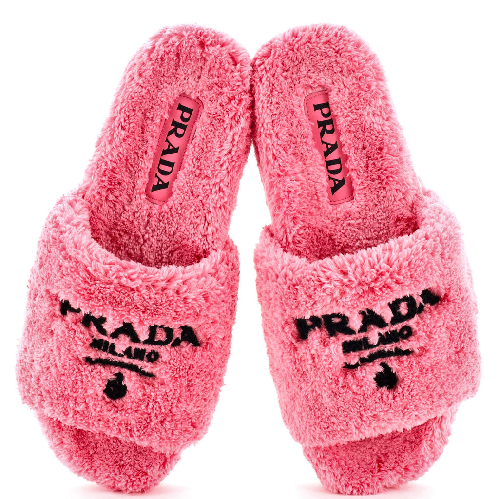 Women's Logo Slide Sandals Terry Cloth