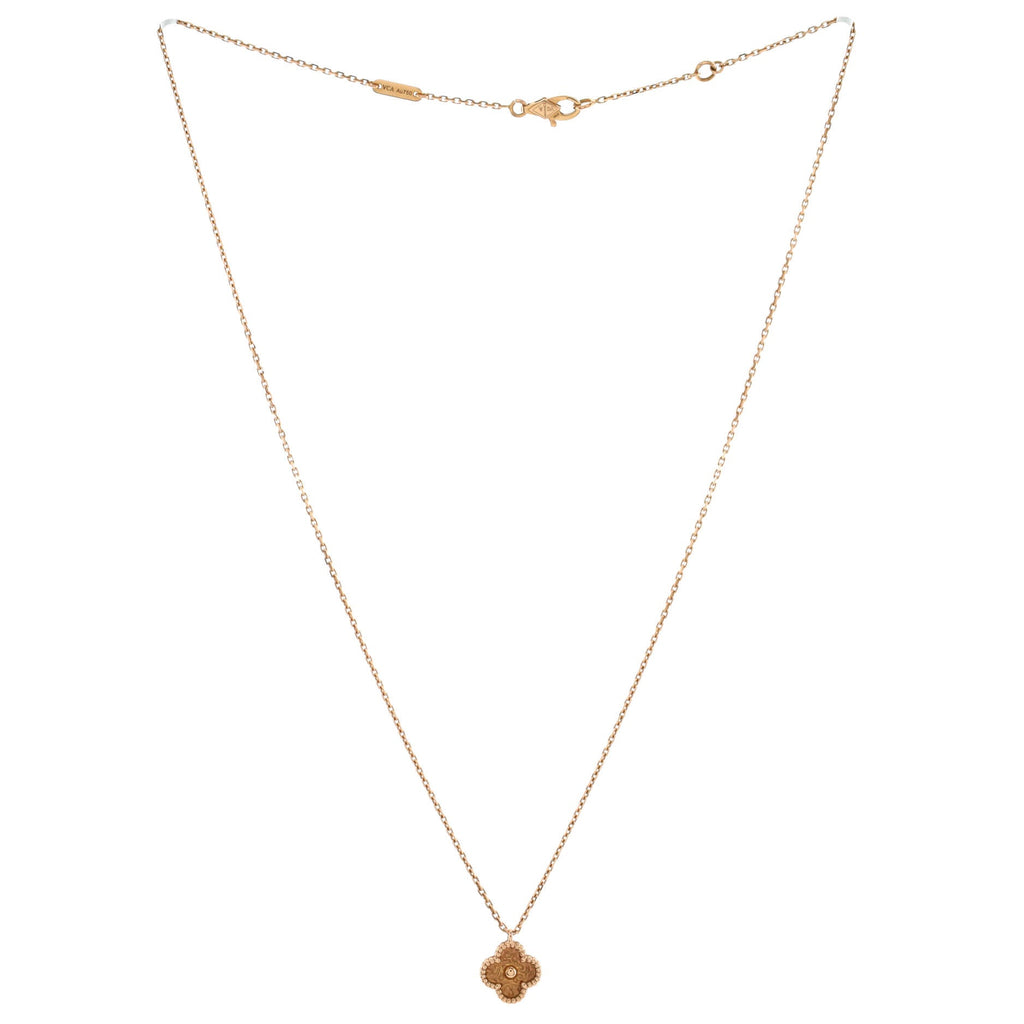 Sweet Alhambra Pendant Necklace 18K Rose Gold