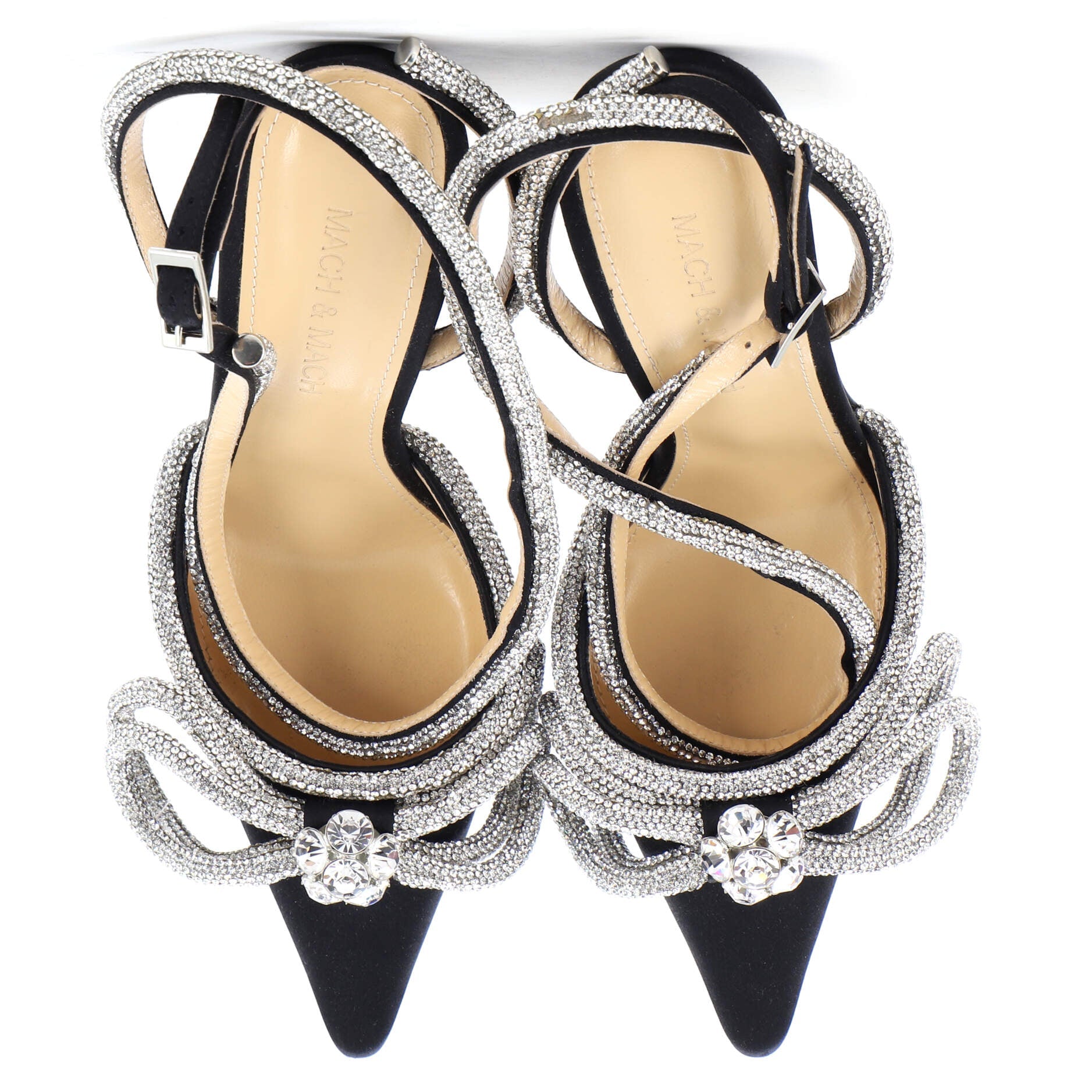 Women's Double Bow Ankle Strap Pumps Satin 110