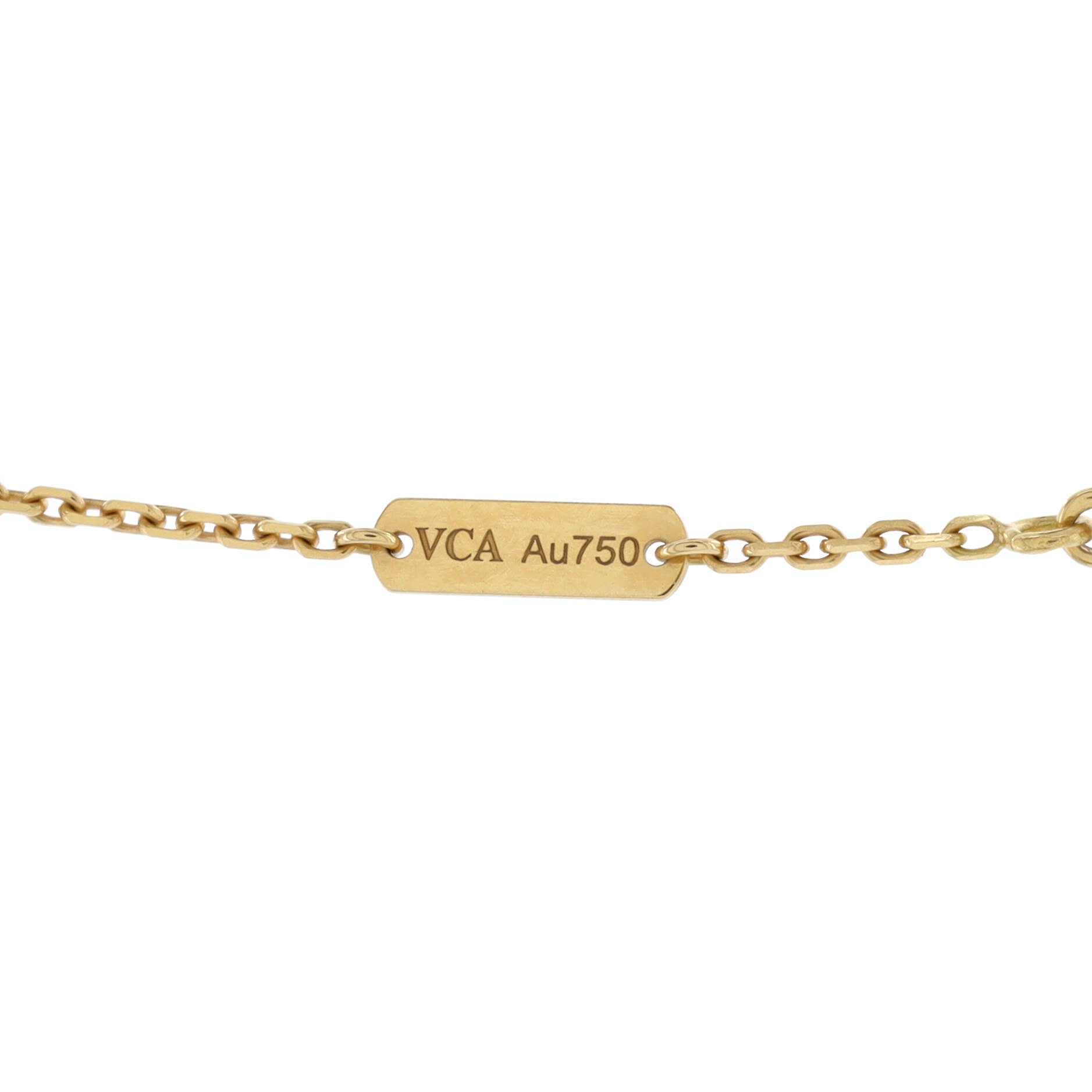 Vintage Alhambra Pendant Necklace 18K Yellow Gold and Onyx