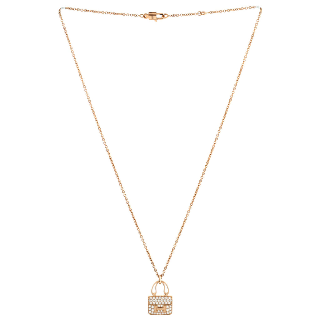 Amulettes Constance Pendant NM Necklace 18K Rose Gold and Diamonds