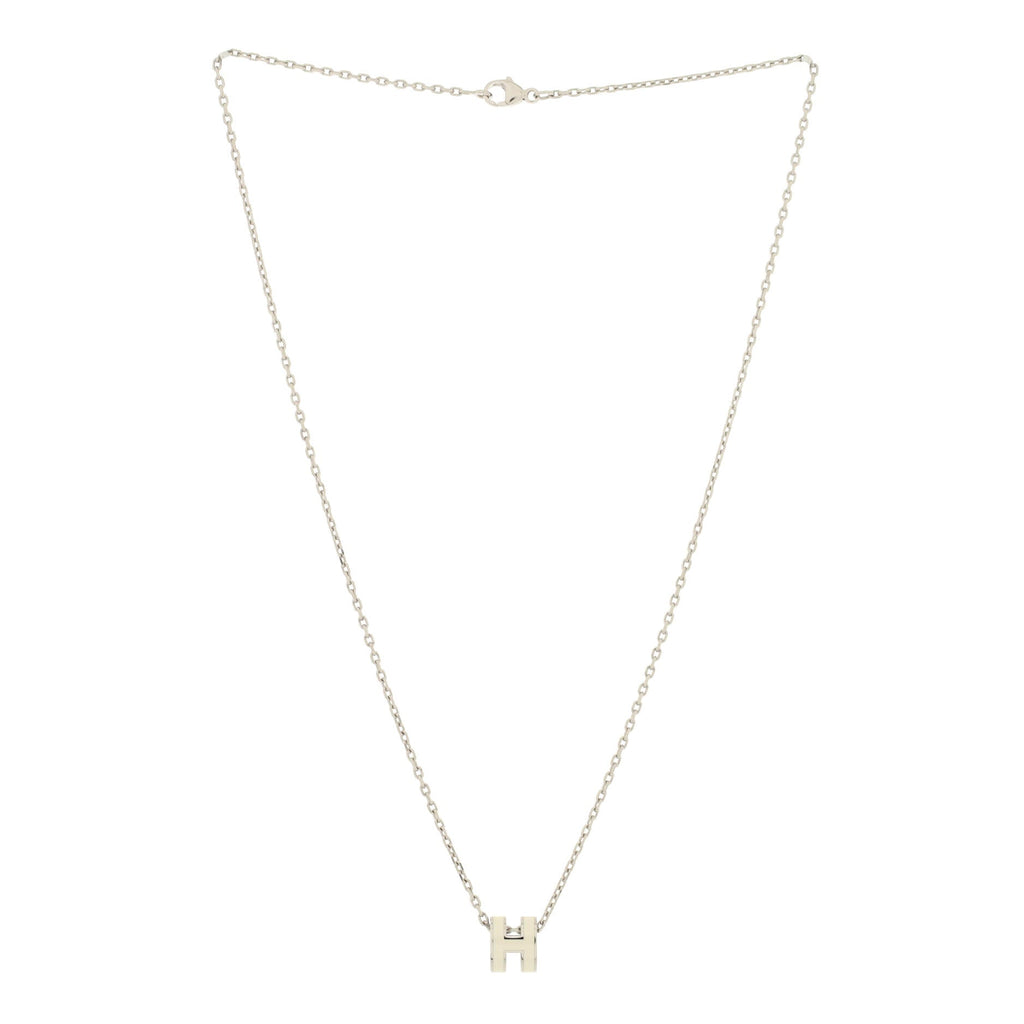 Pop H Pendant Chain Necklace Metal and Enamel Mini