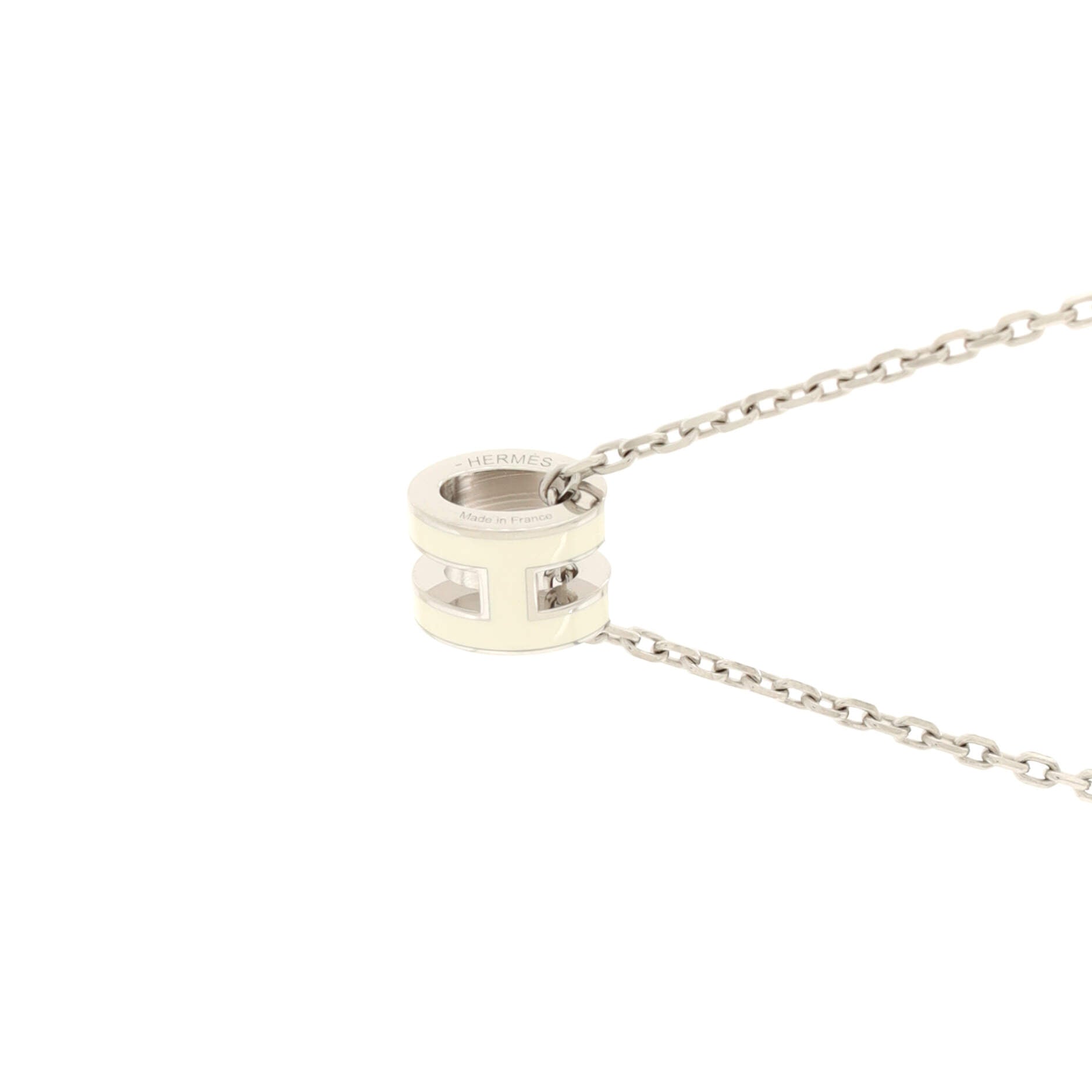 Pop H Pendant Chain Necklace Metal and Enamel Mini