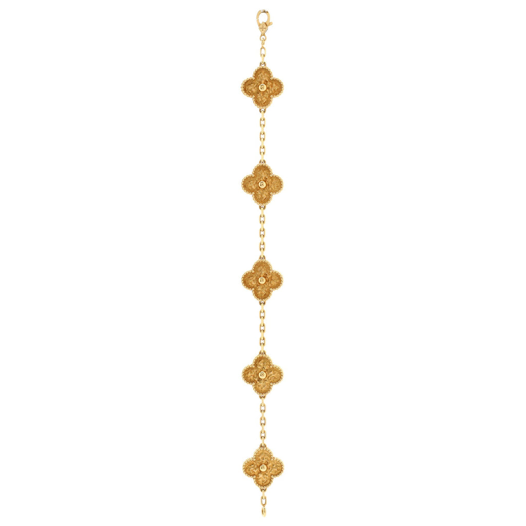 Vintage Alhambra 5 Motifs Bracelet 18K Yellow Gold