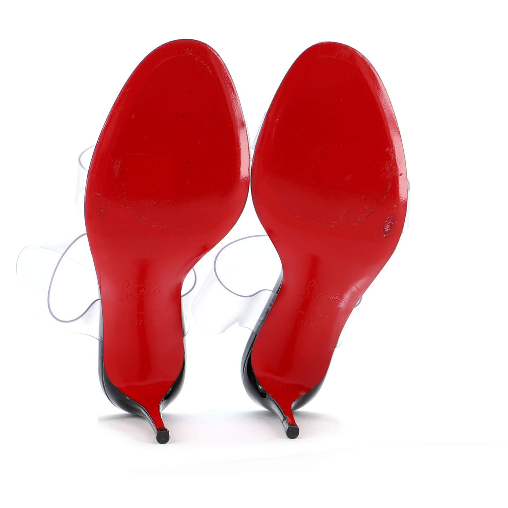 Just Nothing Mule Heeled Sandals PVC and Patent 85