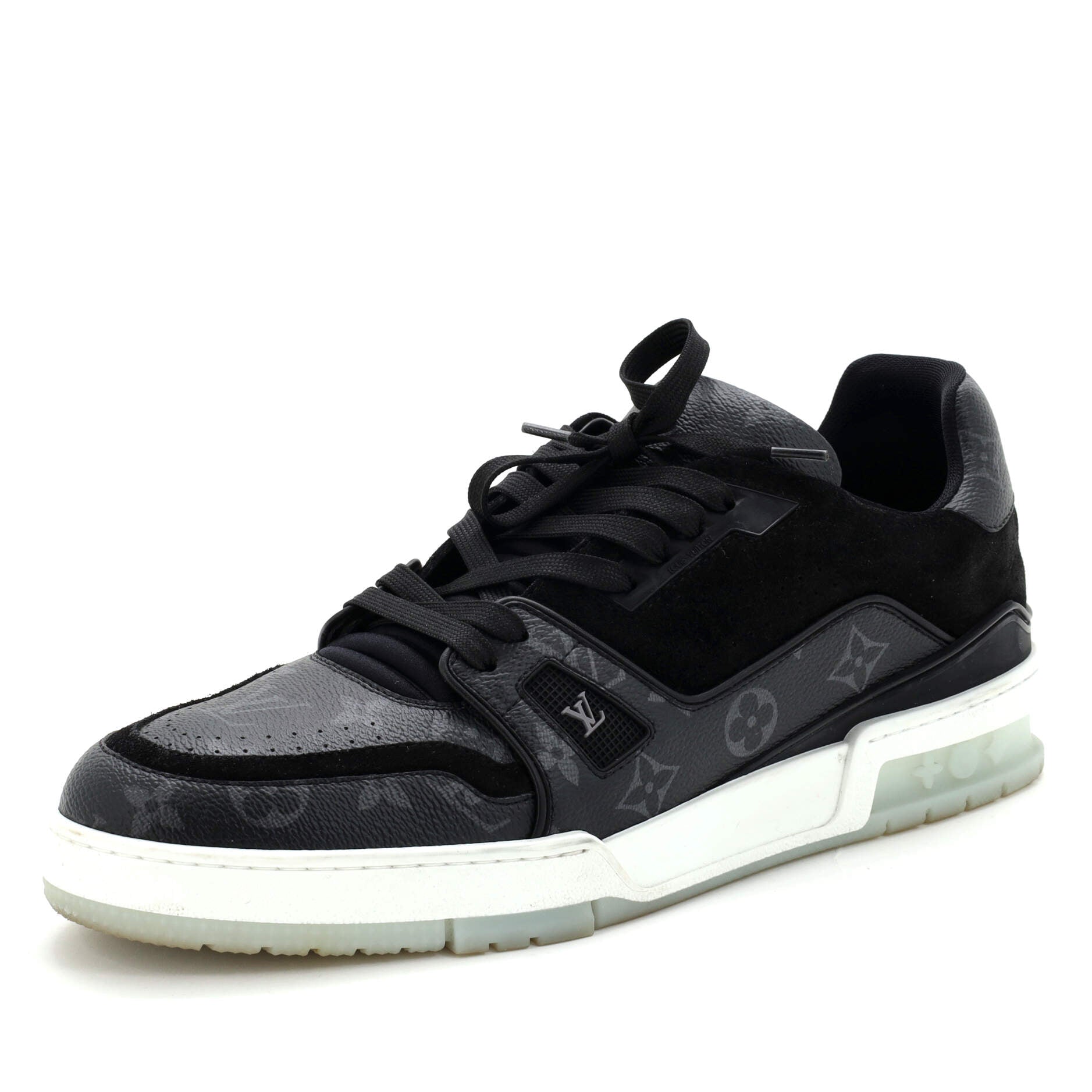 Men's LV Trainer Sneakers Monogram Eclipse with Suede
