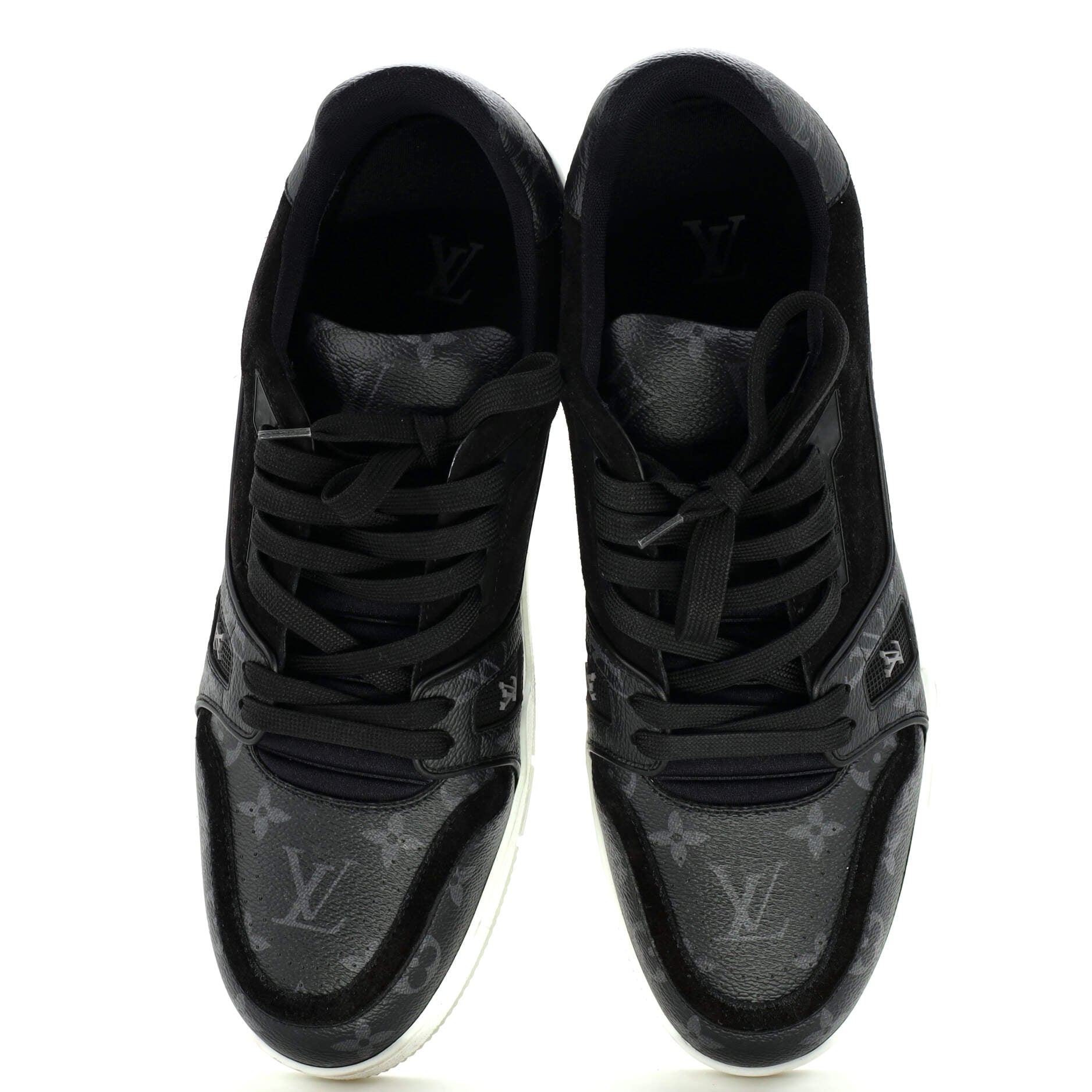 Men's LV Trainer Sneakers Monogram Eclipse with Suede