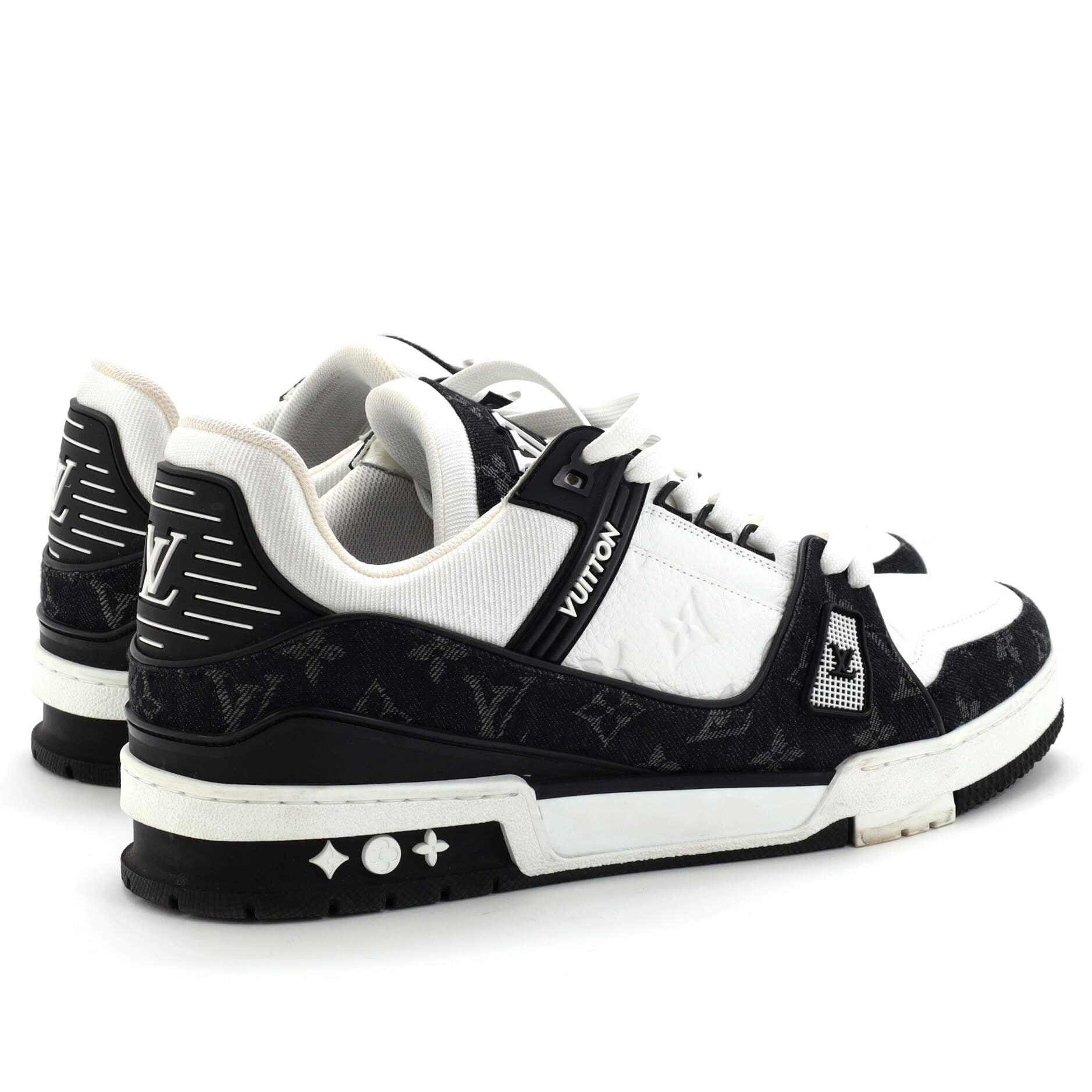 Men's LV Trainer Sneakers Monogram Empreinte Leather and Monogram Denim