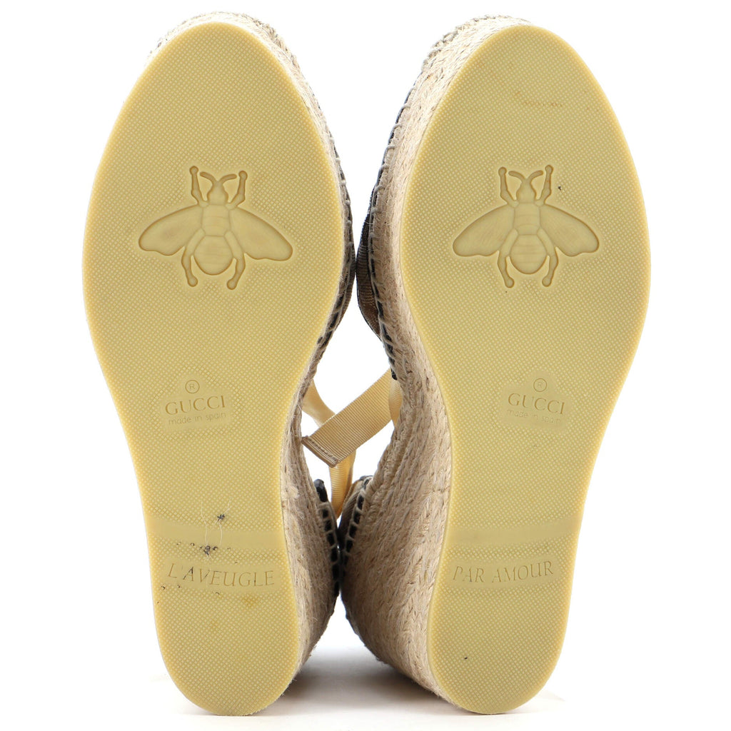 Women's GG Marmont Wedge Espadrilles Diagonal Quilted GG Canvas