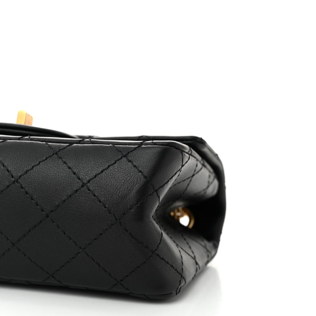 Aged Calfskin Quilted 2.55 Reissue Mini Flap Black