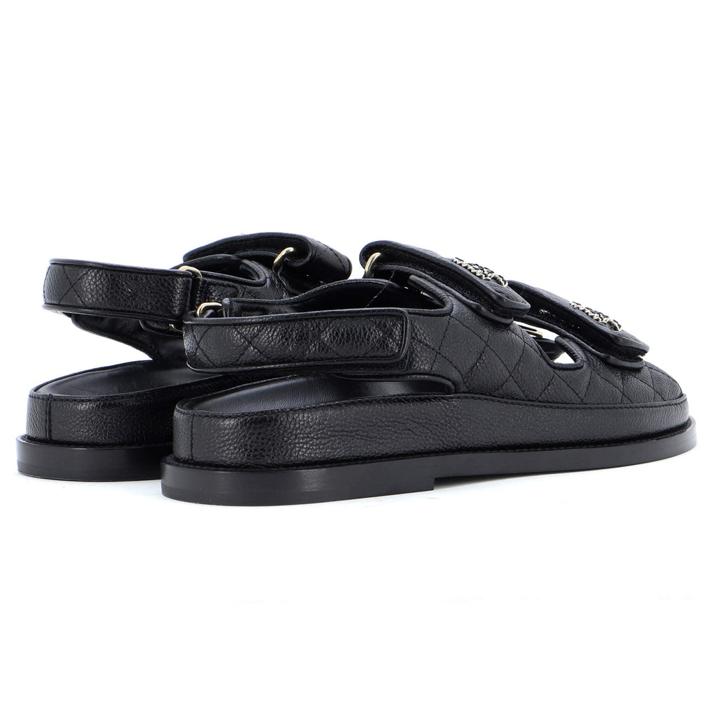 Women's Velcro Dad Sandals Quilted Leather
