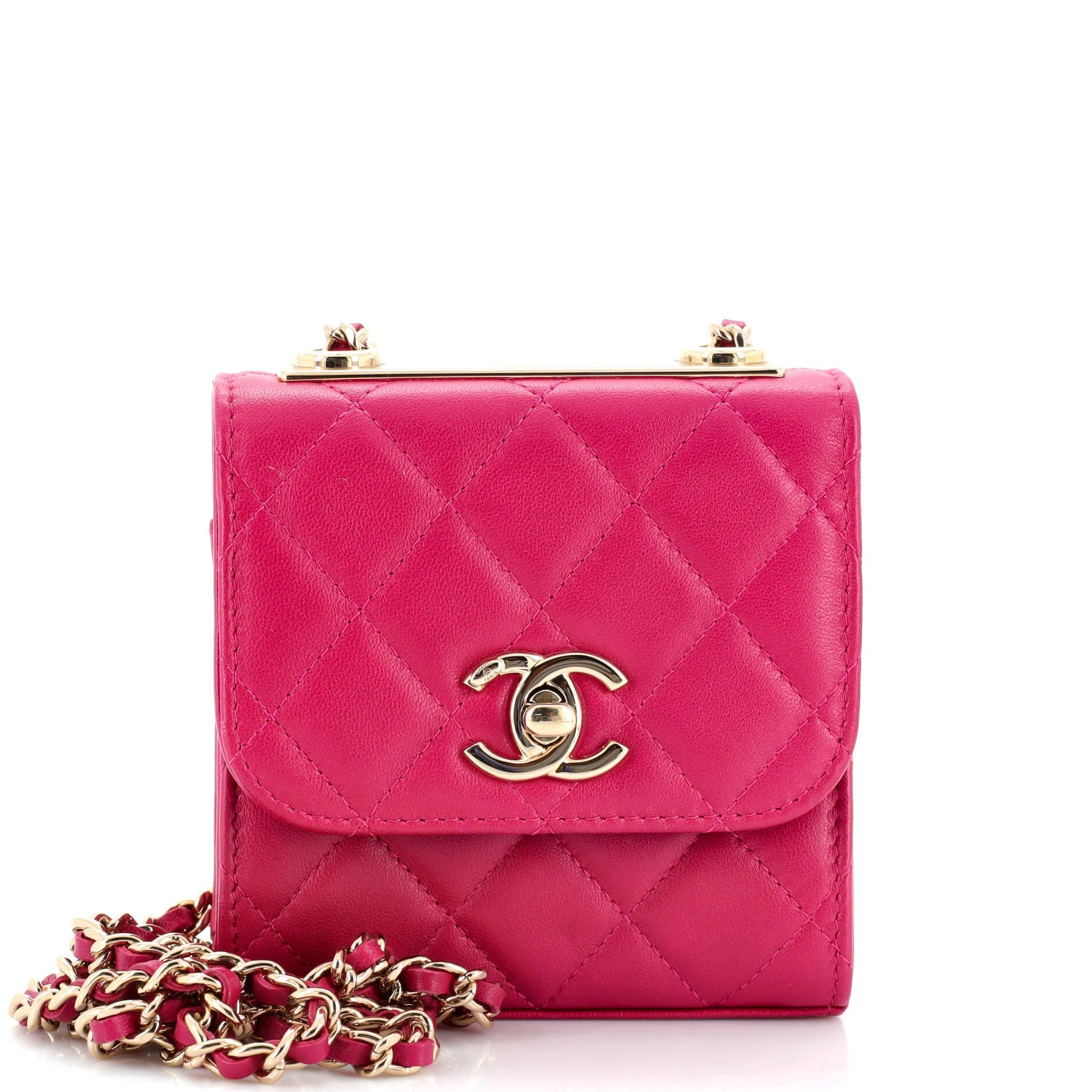 Trendy CC Clutch with Chain Quilted Lambskin Small