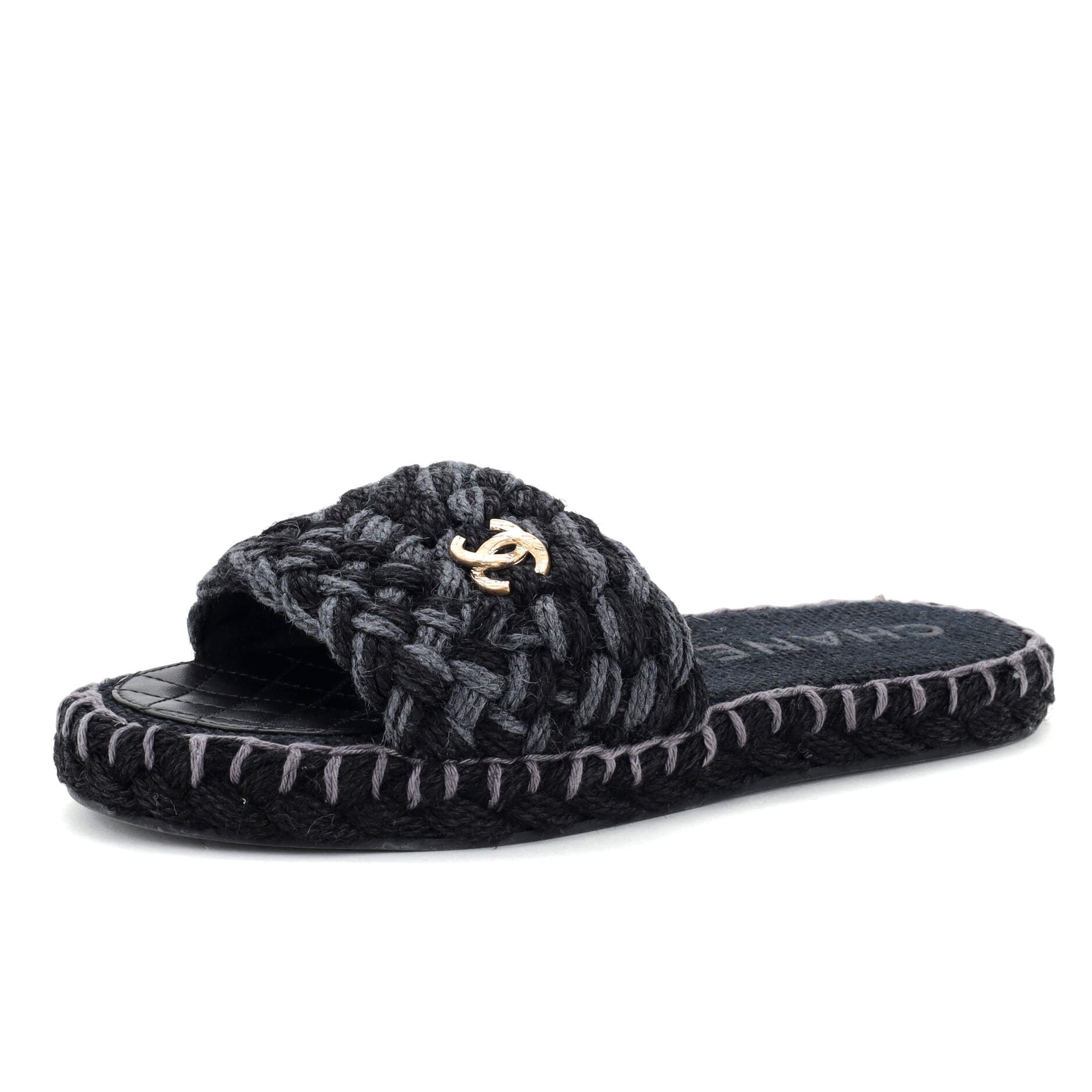 Women's CC Slide Mules Braided Fabric