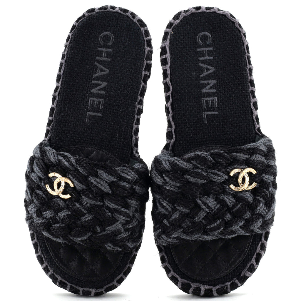 Women's CC Slide Mules Braided Fabric