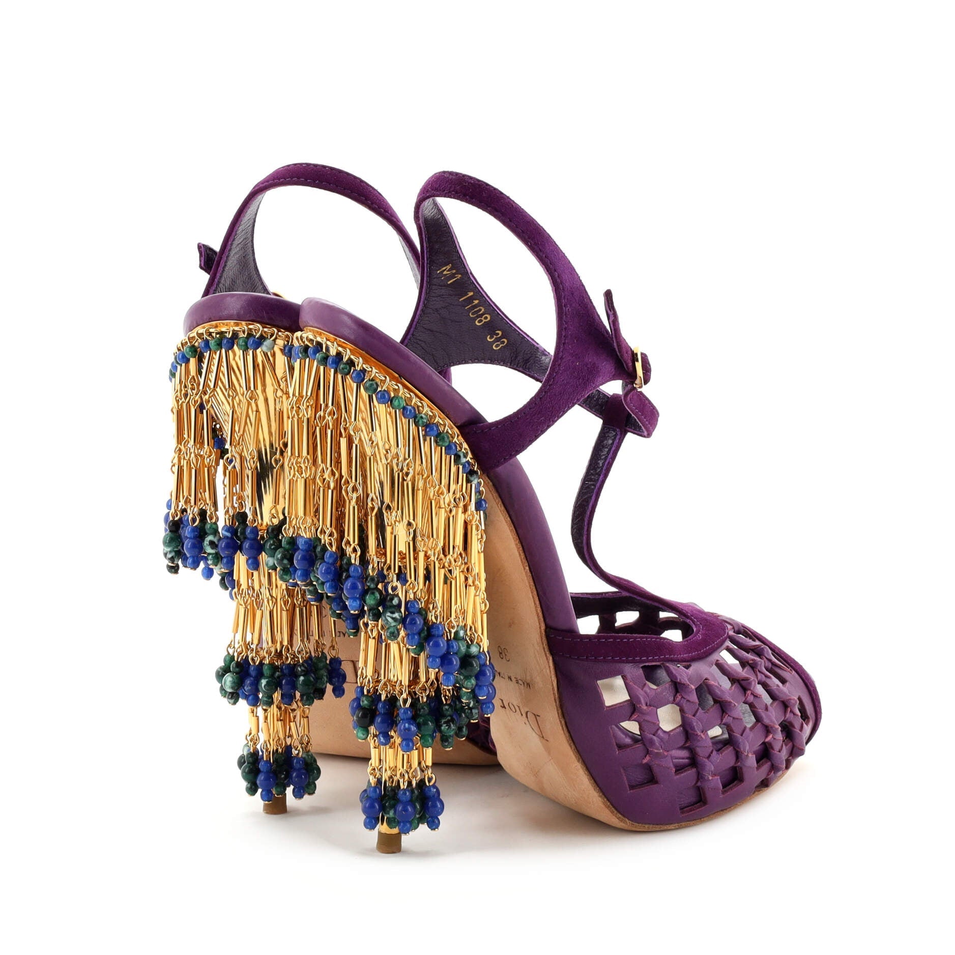 Women's Cha Cha Platform Sandals Leather and Suede with Beaded Detail