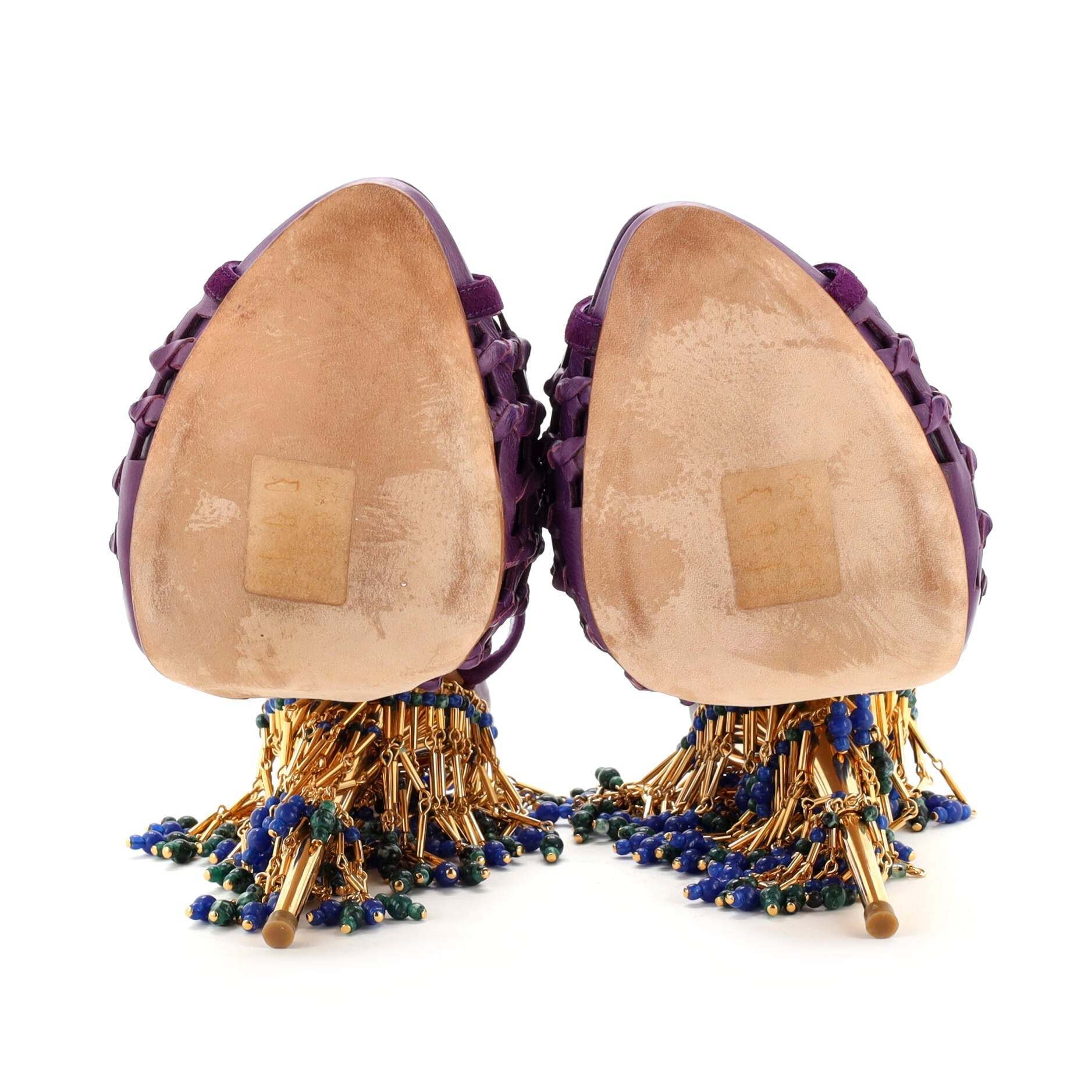 Women's Cha Cha Platform Sandals Leather and Suede with Beaded Detail
