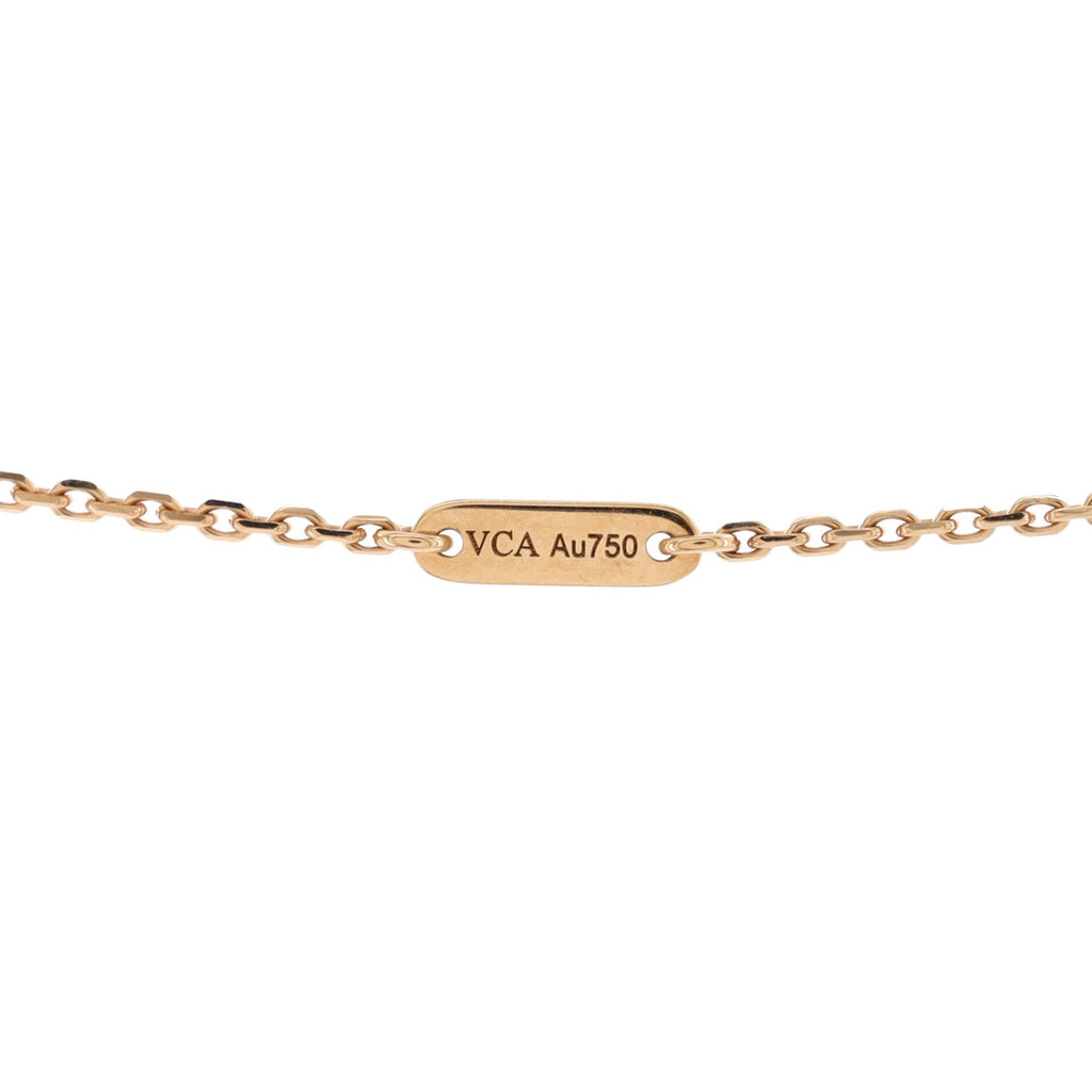 Sweet Alhambra Pendant Necklace 18K Rose Gold and Carnelian