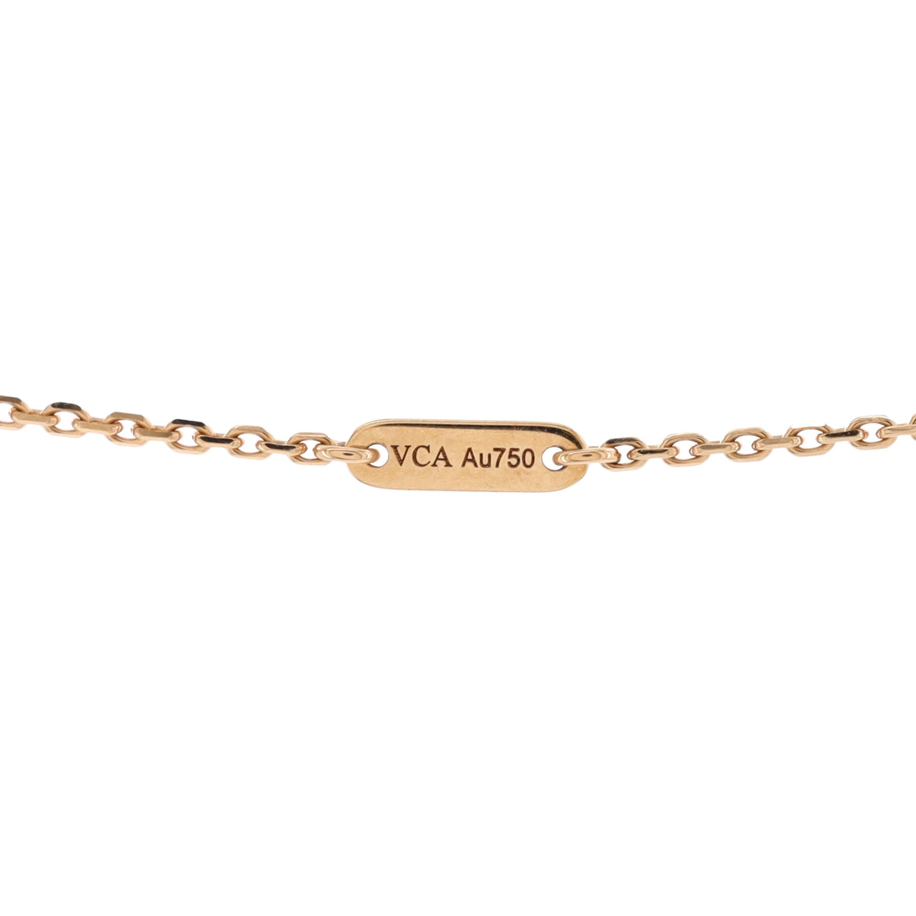 Sweet Alhambra Pendant Necklace 18K Rose Gold and Carnelian