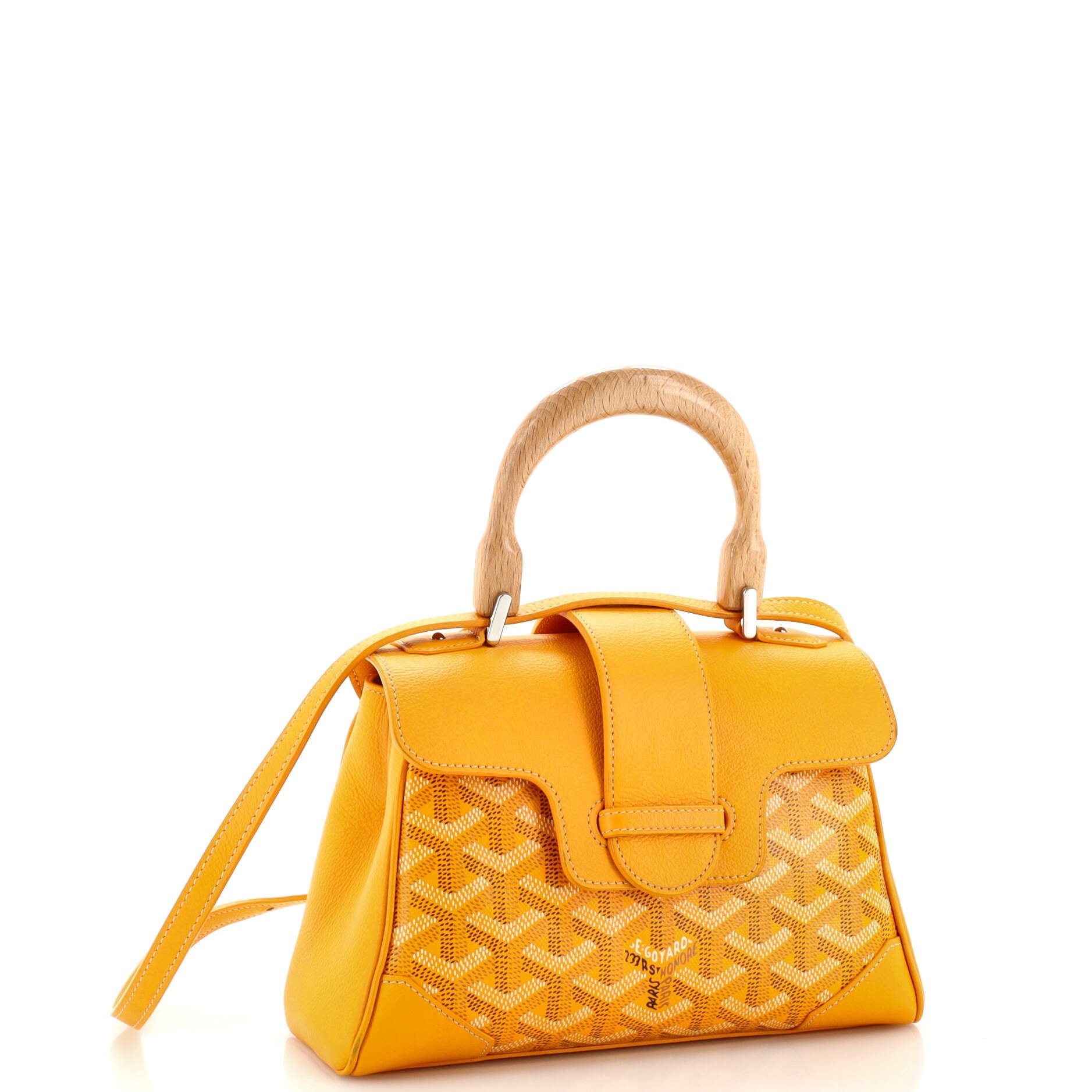 Saigon Top Handle Bag Coated Canvas with Leather Mini