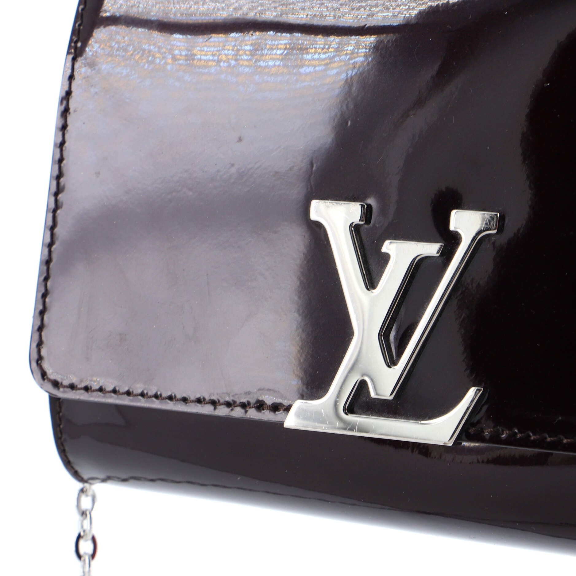 Louis Vuitton Chain Louise Clutch Patent PM