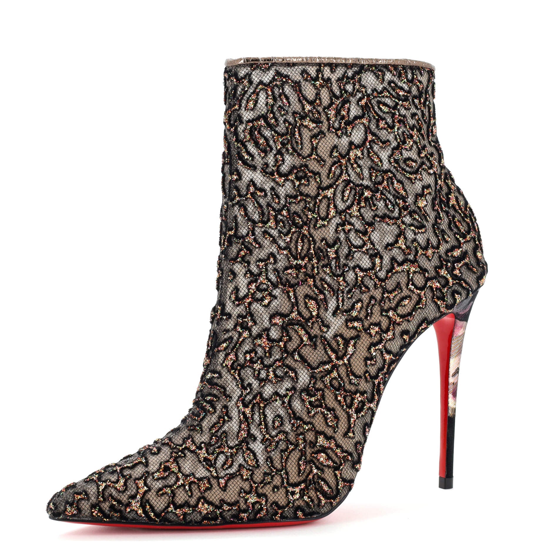 Women's Nancy Ankle Boots Glittered Mesh 100