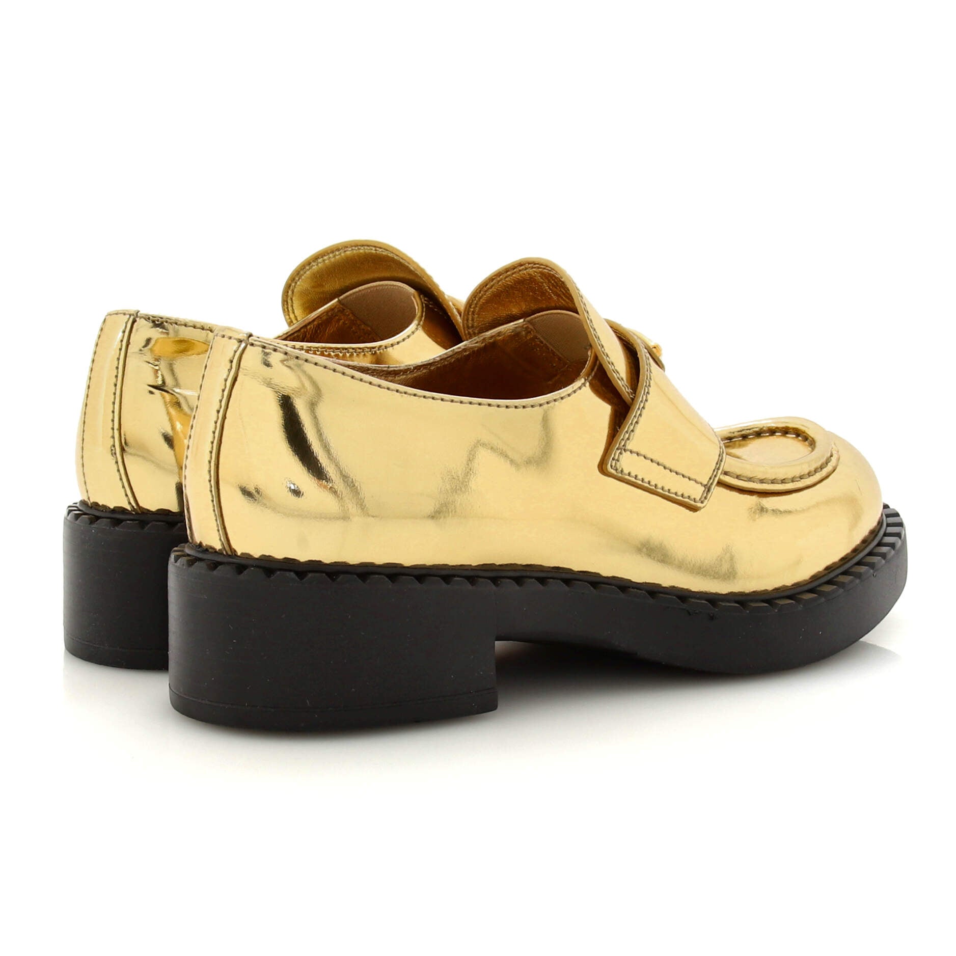 Women's Triangle Logo Loafers Spazzolato Leather