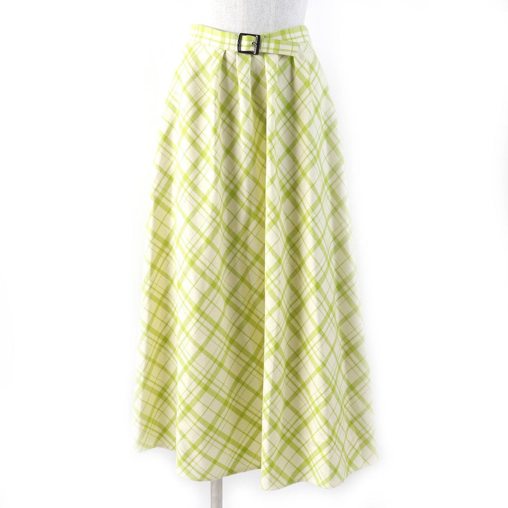Christian Dior Logo Buckle Wool Silk Skirt